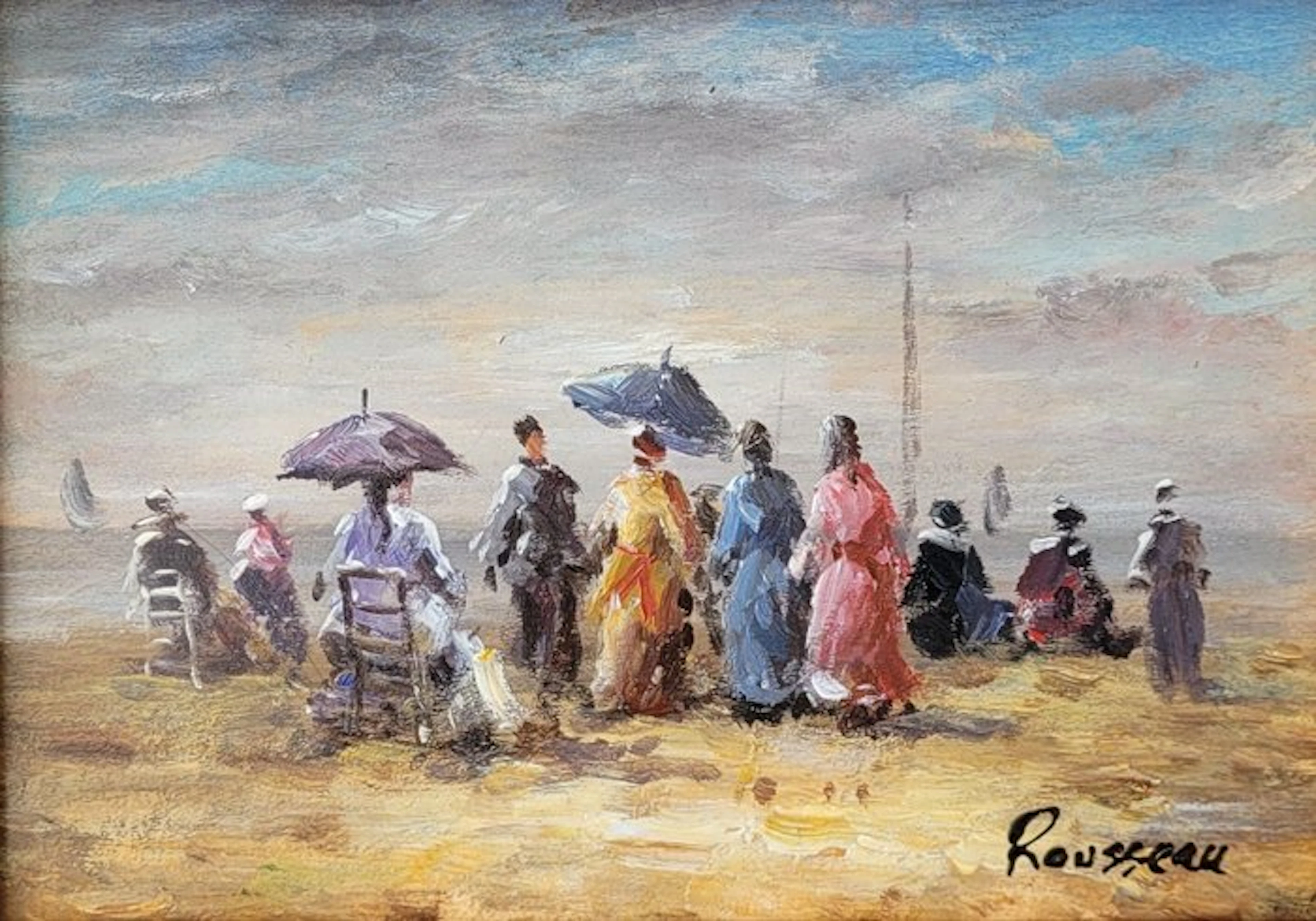 Camille Rousseau (1949) - Les élégantes à la plage ~...