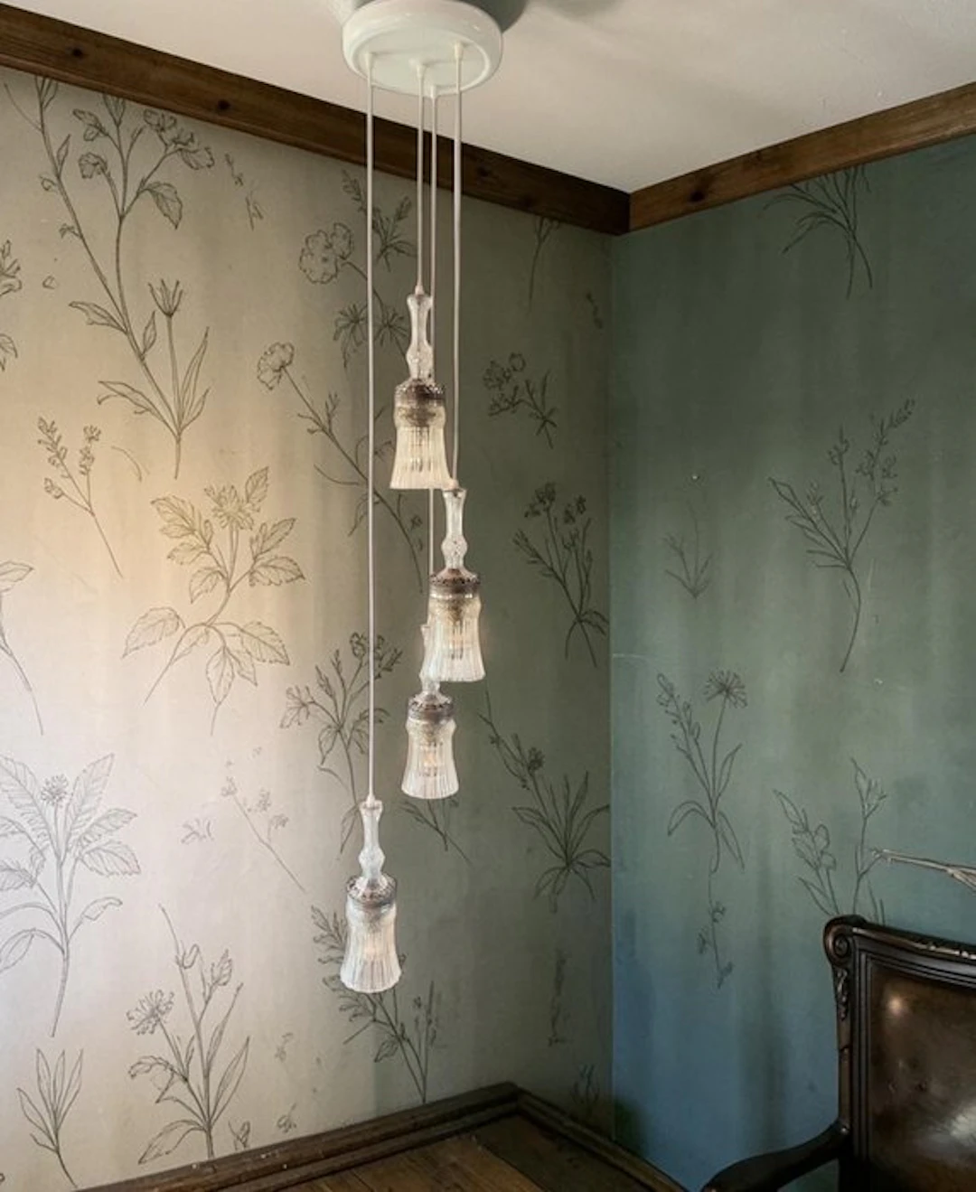 Hanging lamp - metal , crystal