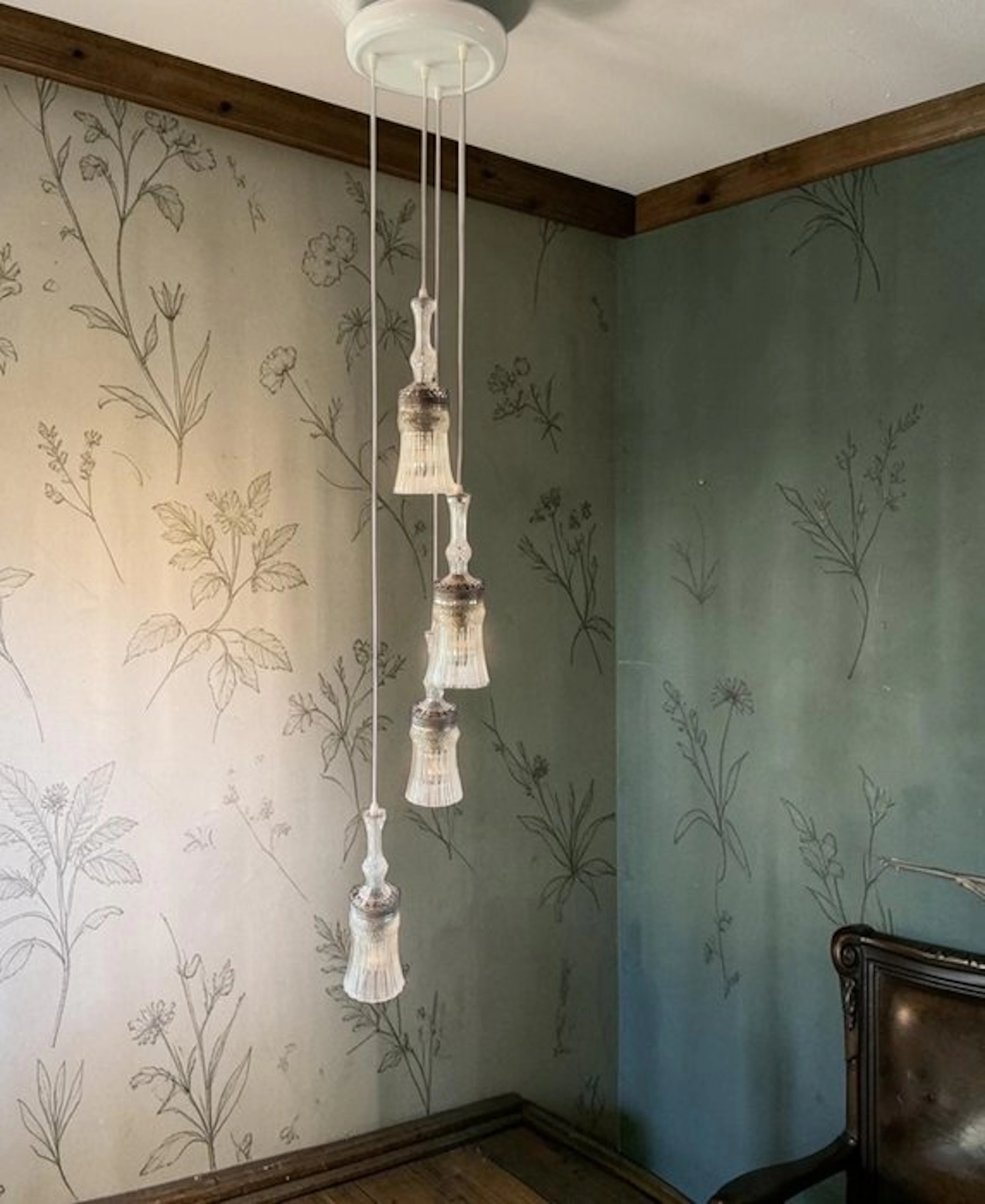 Hanging lamp - metal , crystal