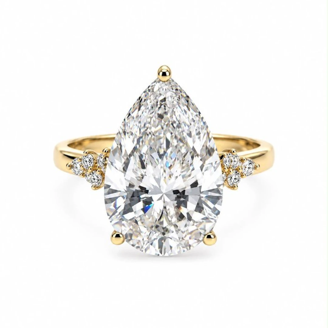 Ring - 14 kt. Yellow gold - 7.25ct. tw. Diamond (Lab-grown) - Diamond
