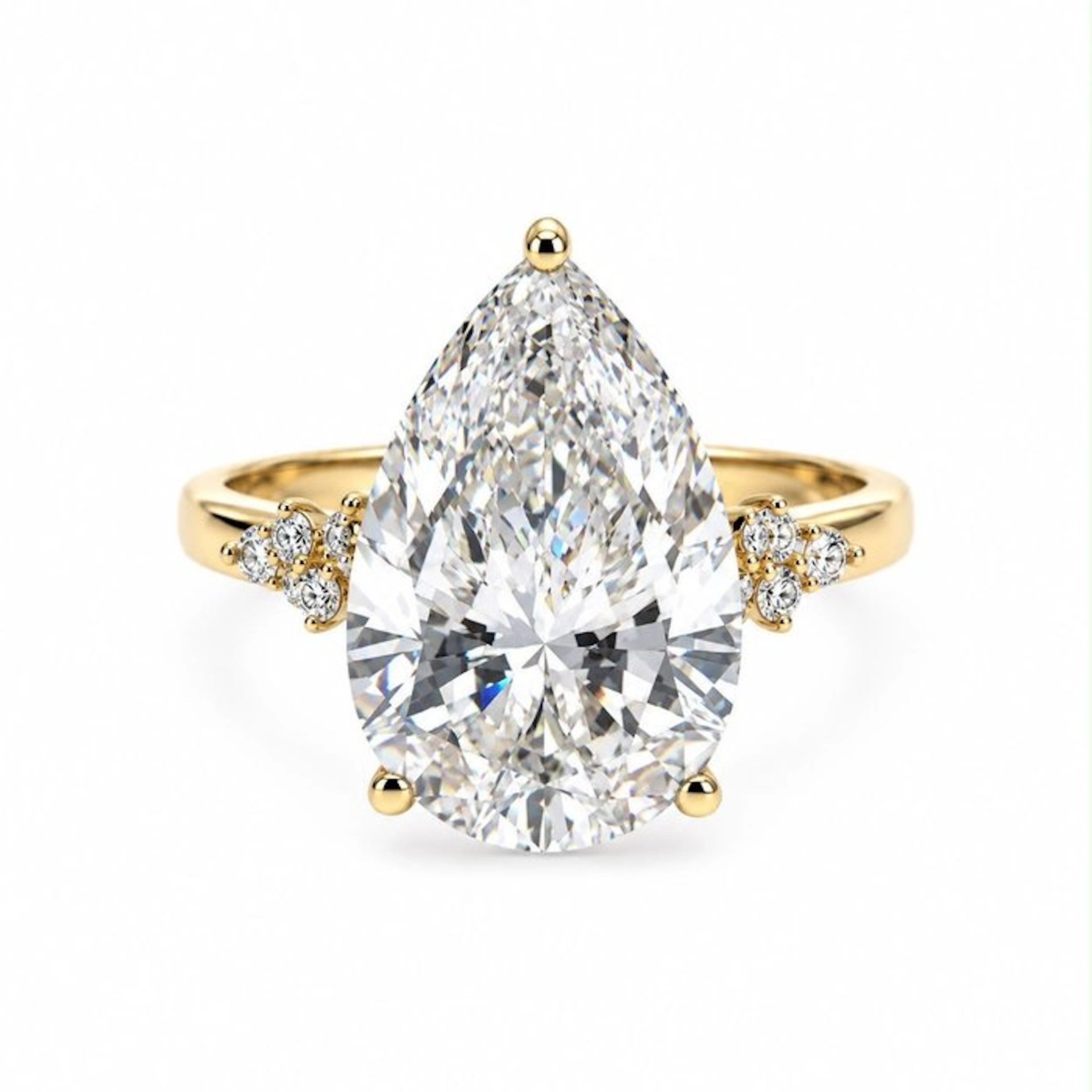 Ring - 14 kt. Yellow gold - 7.25ct. tw. Diamond (Lab-grown) - Diamond