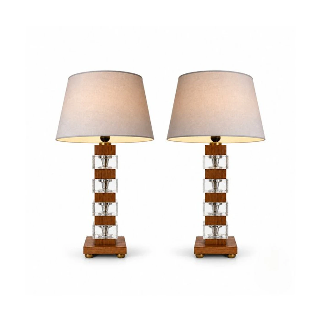 Ateljé Glas & Trä - Table lamp - Glass and Teak