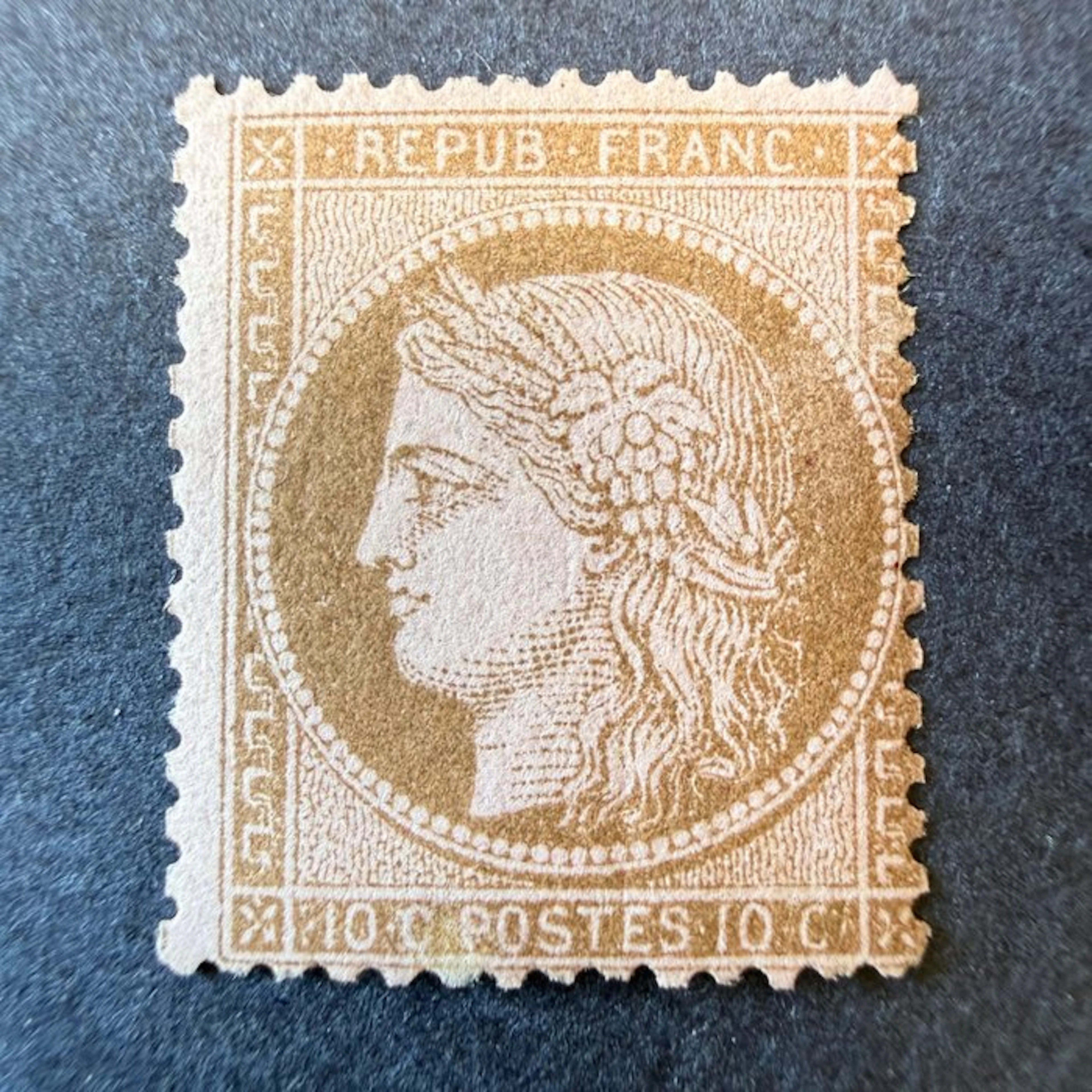 France - Yvert 58 'Ceres 10c brown on rose' mint * with hinge. Very good.