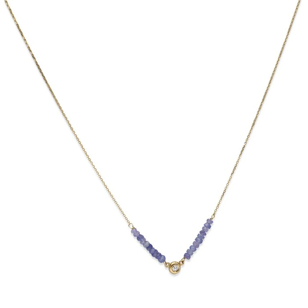 Pendant - 18 kt. Yellow gold Tanzanite - Diamond