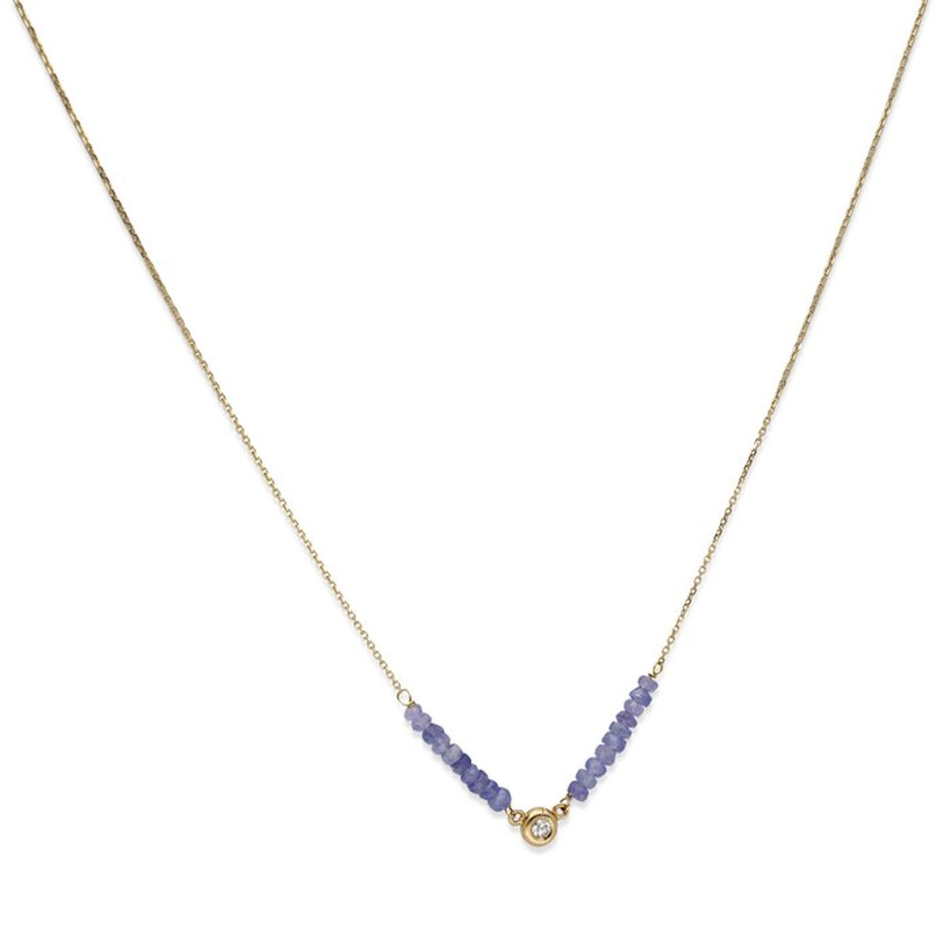 Pendant - 18 kt. Yellow gold Tanzanite - Diamond