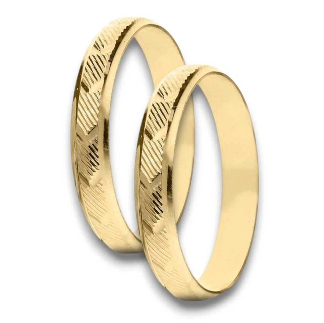 Wedding ring - 18 kt. Yellow gold - Pair of wedding bands, 3.8 g