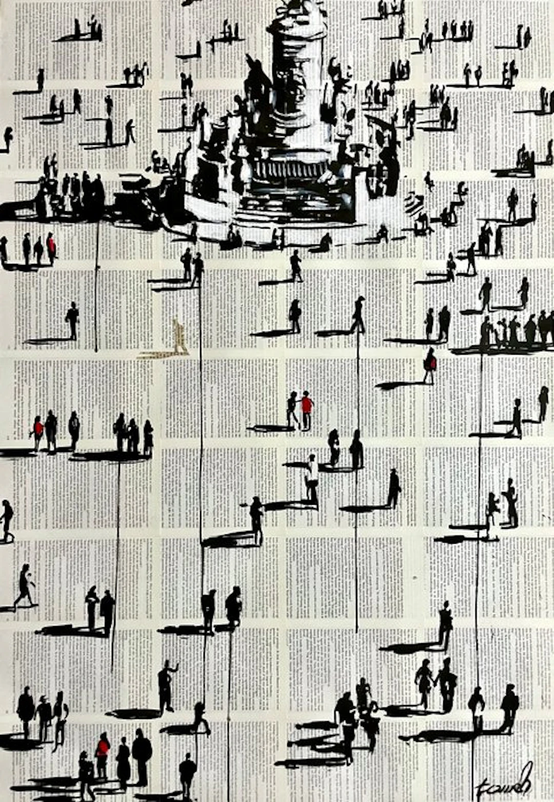 TOMEH - “Praça do Comércio” – XL Original Painting – Ink...