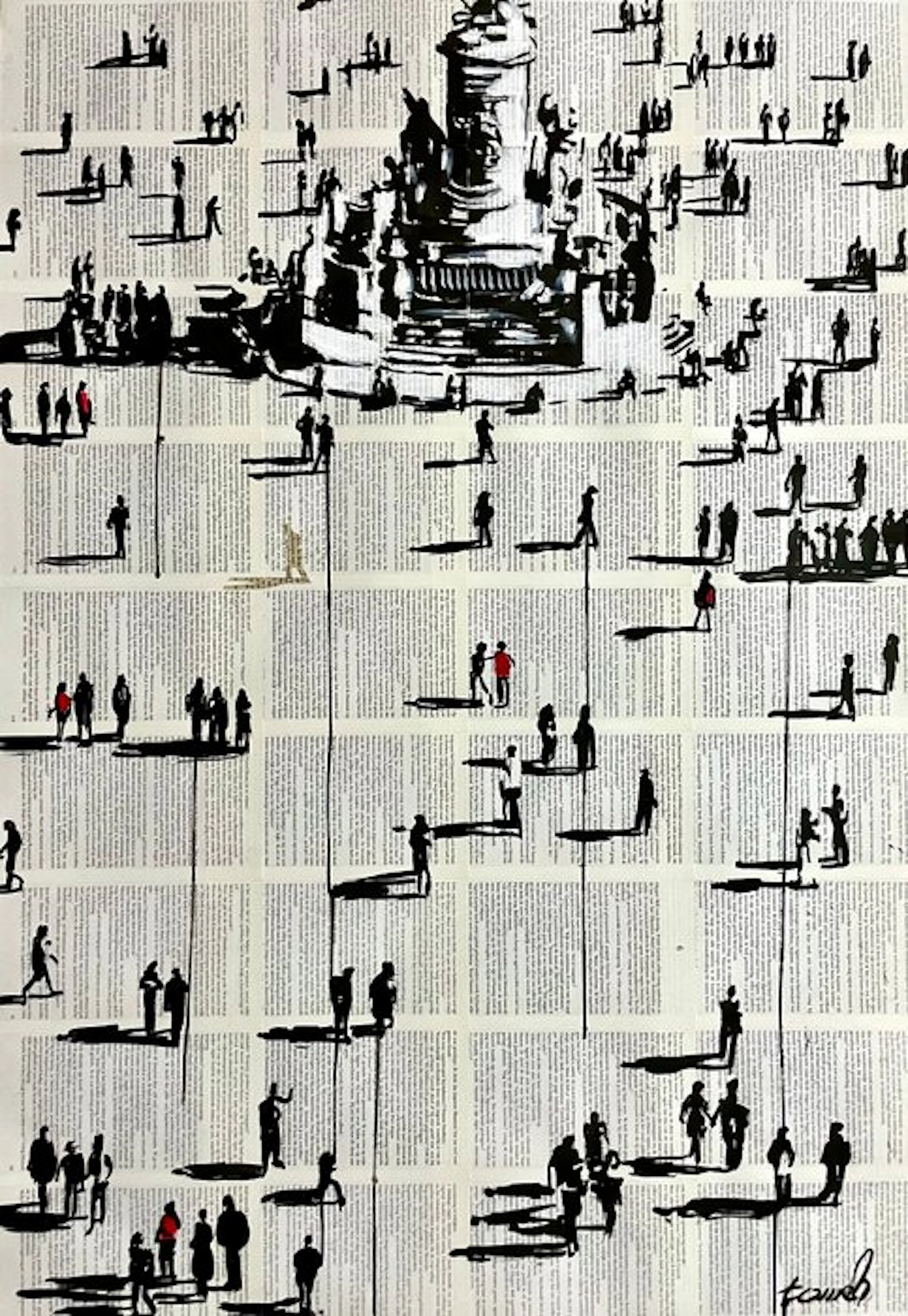 TOMEH - “Praça do Comércio” – XL Original Painting – Ink...