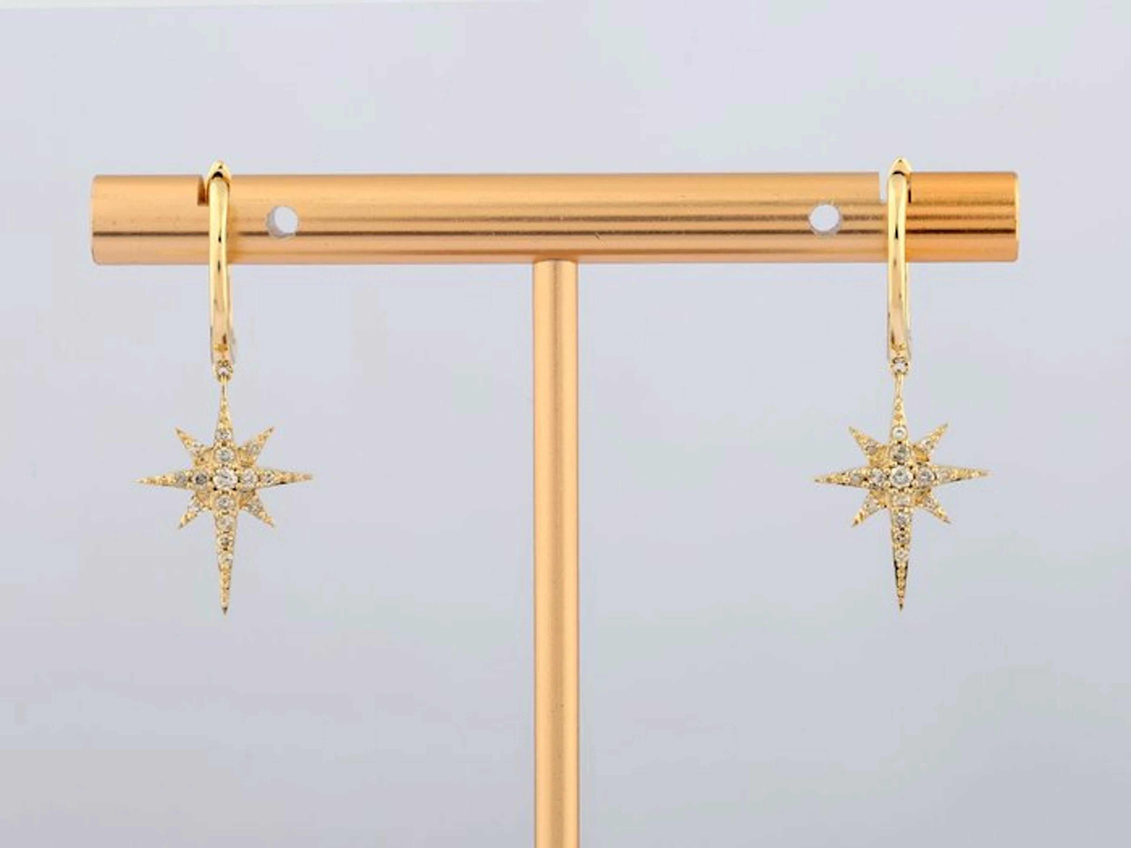 Earrings - 14 kt. Yellow gold - 0.19ct. tw. Diamond (Natural)