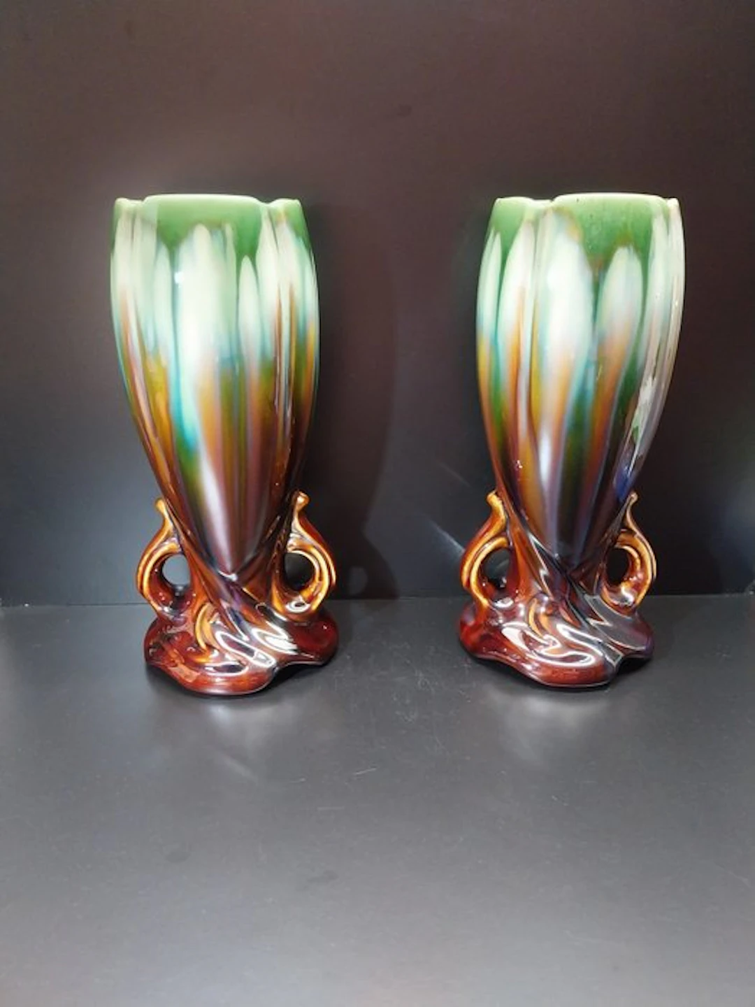 faïenceries de Thulin - Vase (2) - model number 1943...