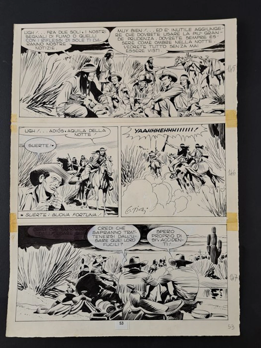 Ticci, Giovanni - 1 Original page - Tex: Segnali di Fumo - 1982