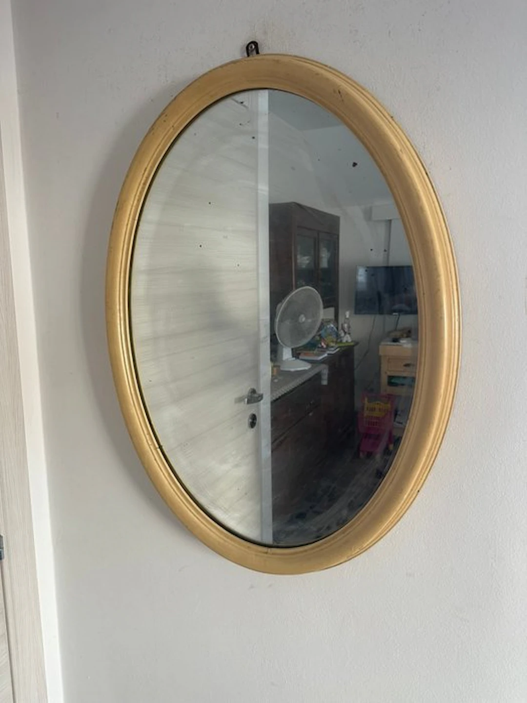 Mirror - Wood - Vintage Oval Mirror