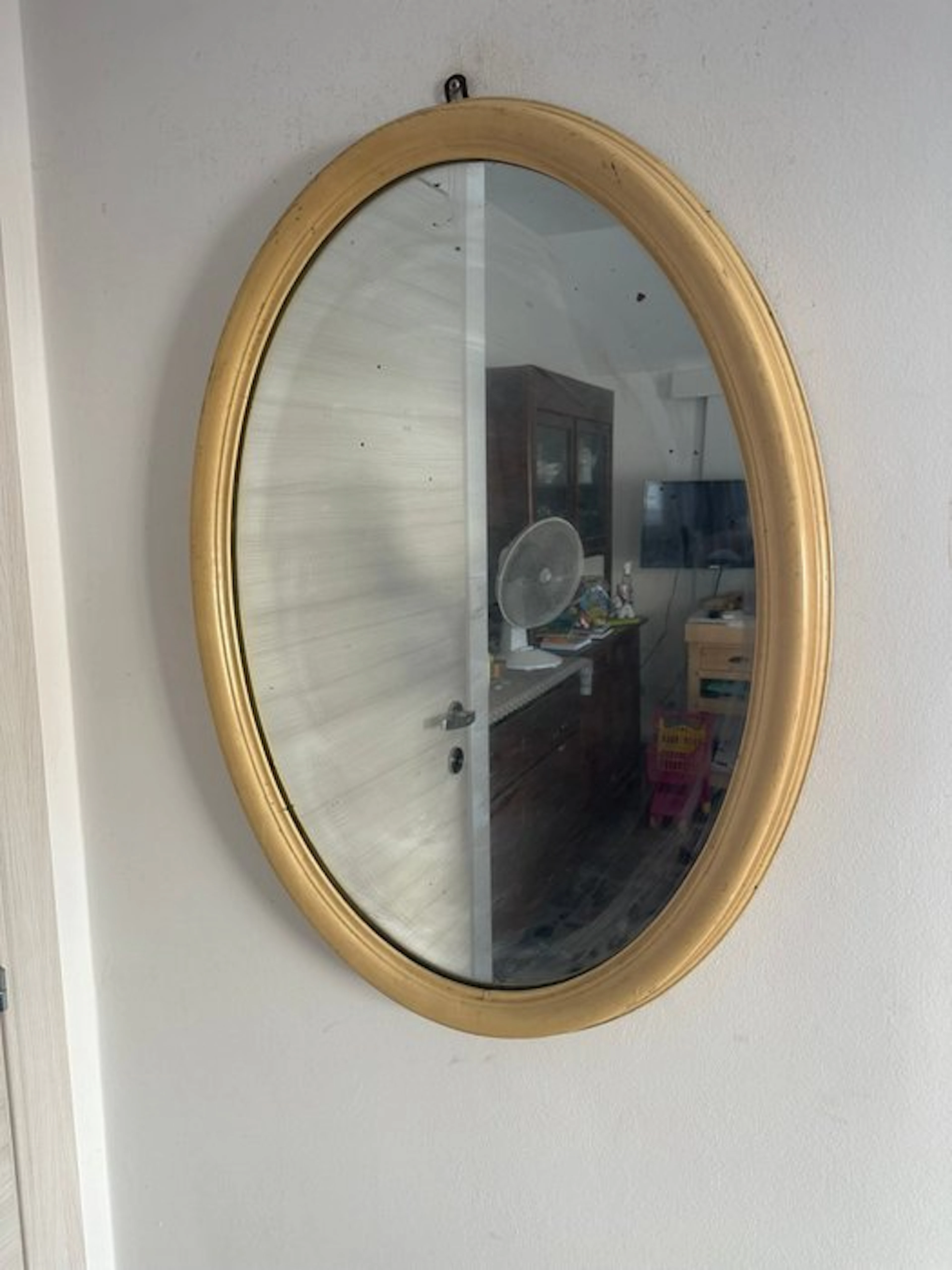 Mirror - Wood - Vintage Oval Mirror
