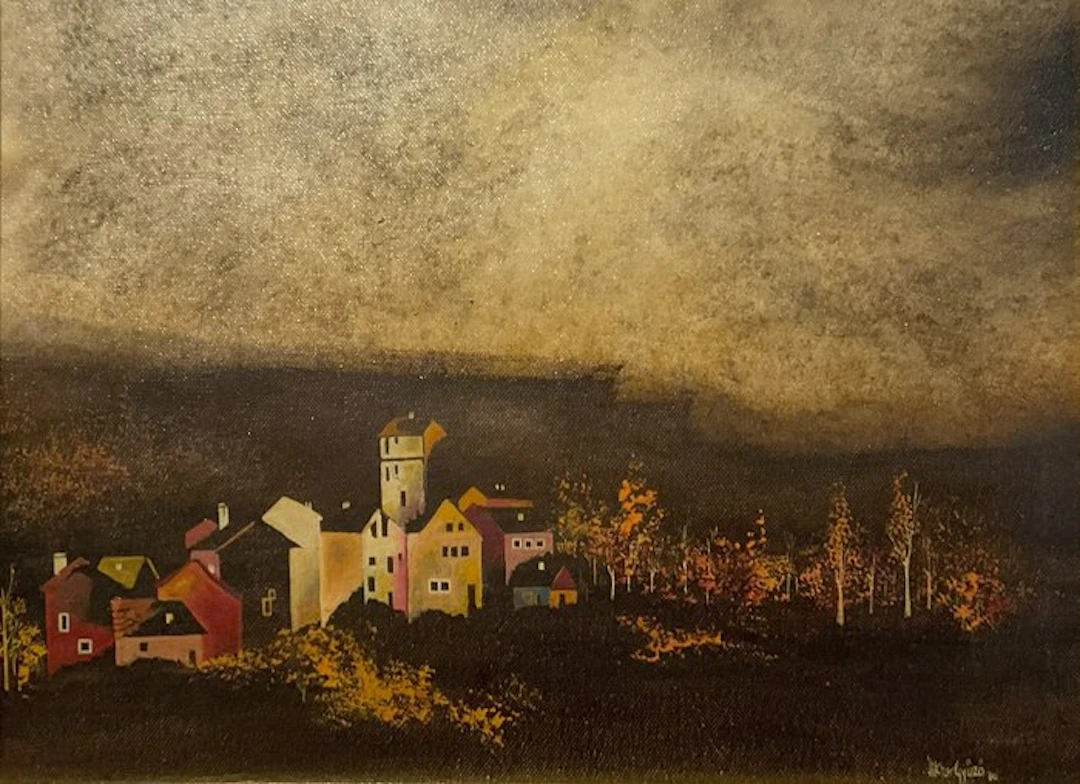 Scuola Ungherese (XX), firmato Gyozo - Paesaggio