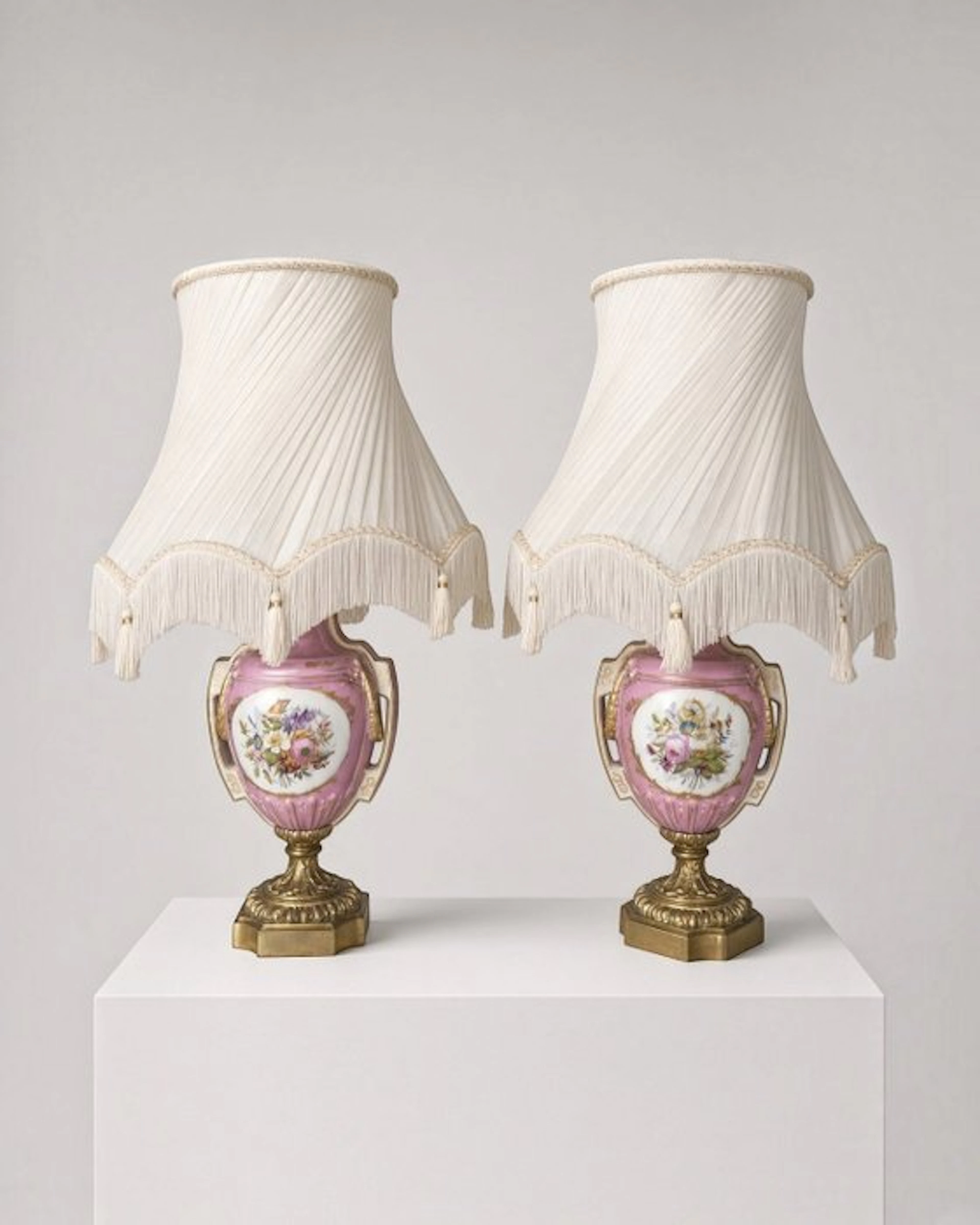 Lamp (2) - A Pair of Sevres-Style Porcelain and gilt...