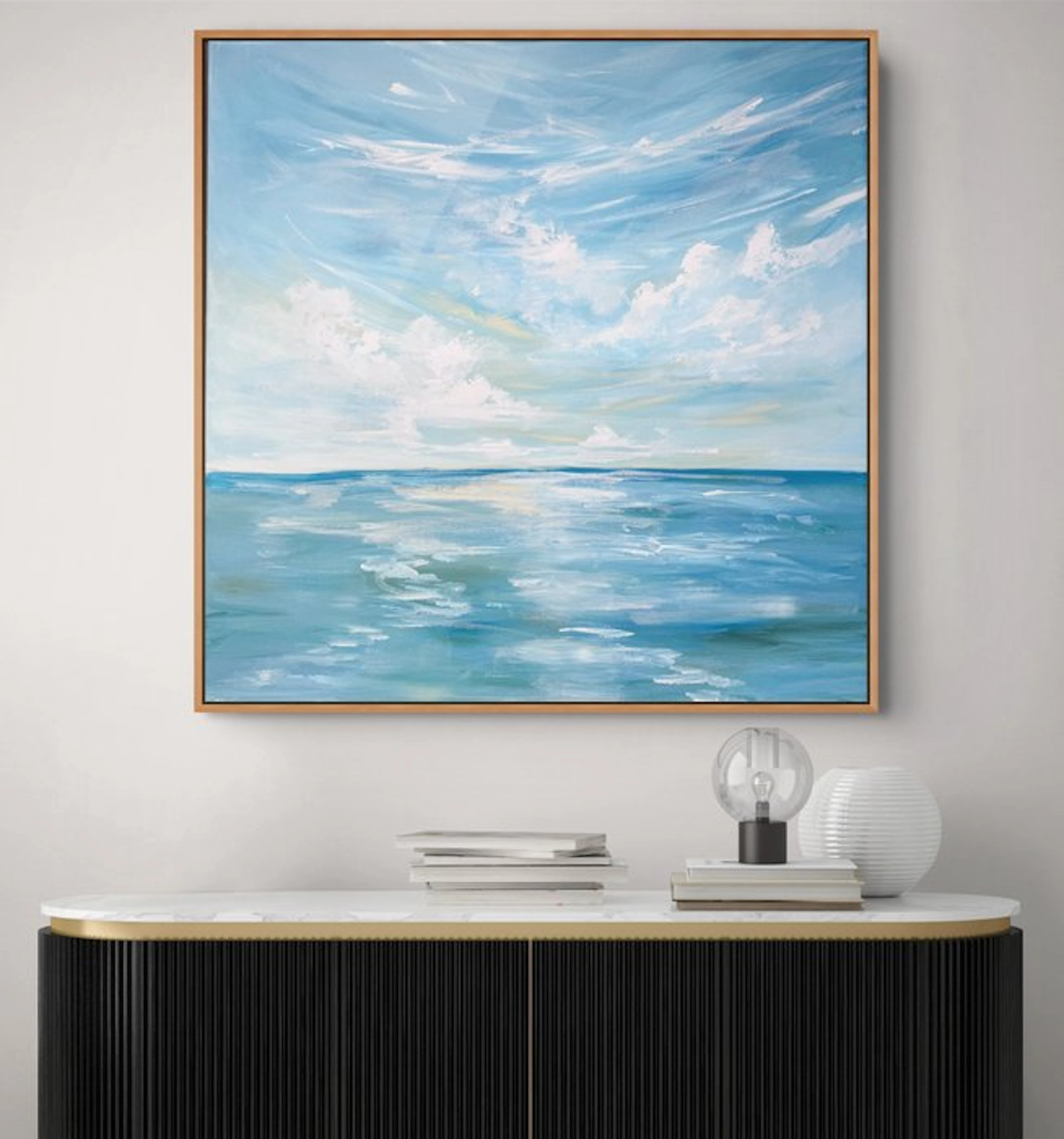 Irina Morisch - Let's slow down- square seascape on linen-