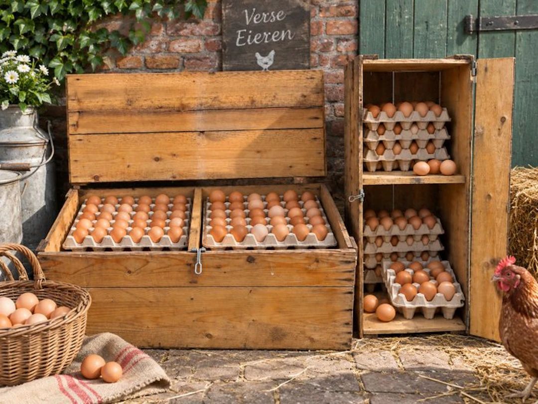 Casket (2) - Wood - 2 large wooden egg crates