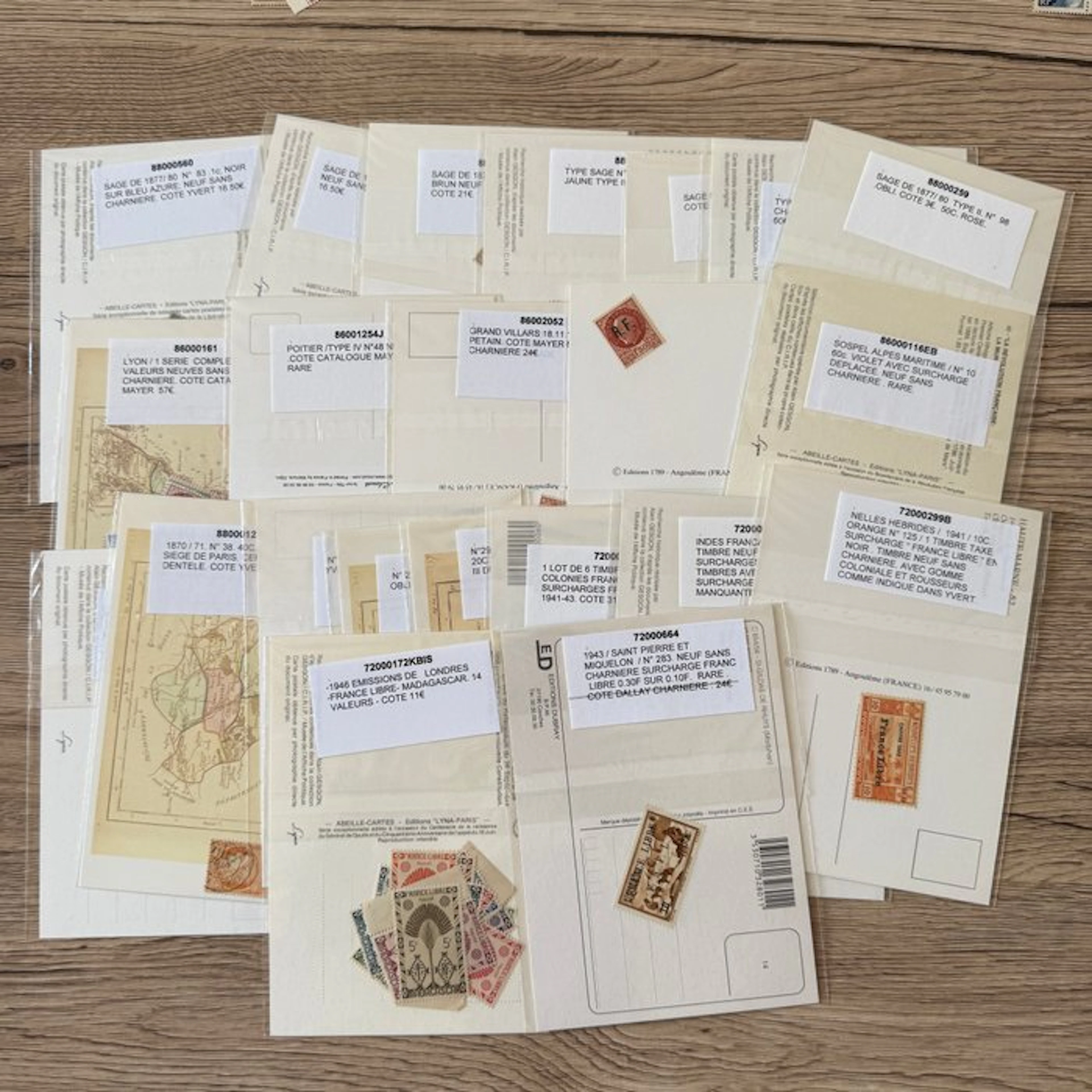 France - Group of 22 lots on a file (France and colonies)