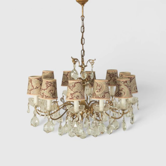 Chandelier - Crystal, Brass, Textile