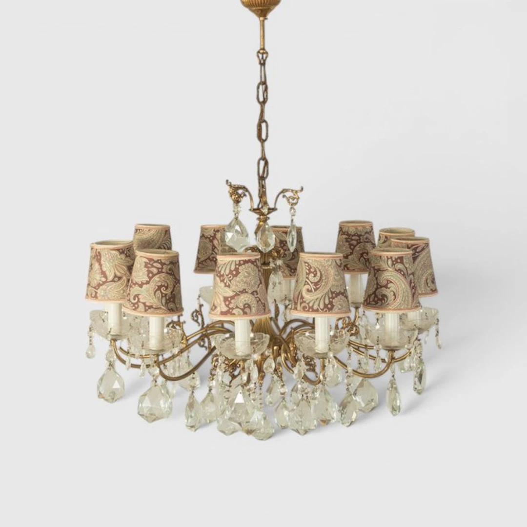 Chandelier - Crystal, Brass, Textile