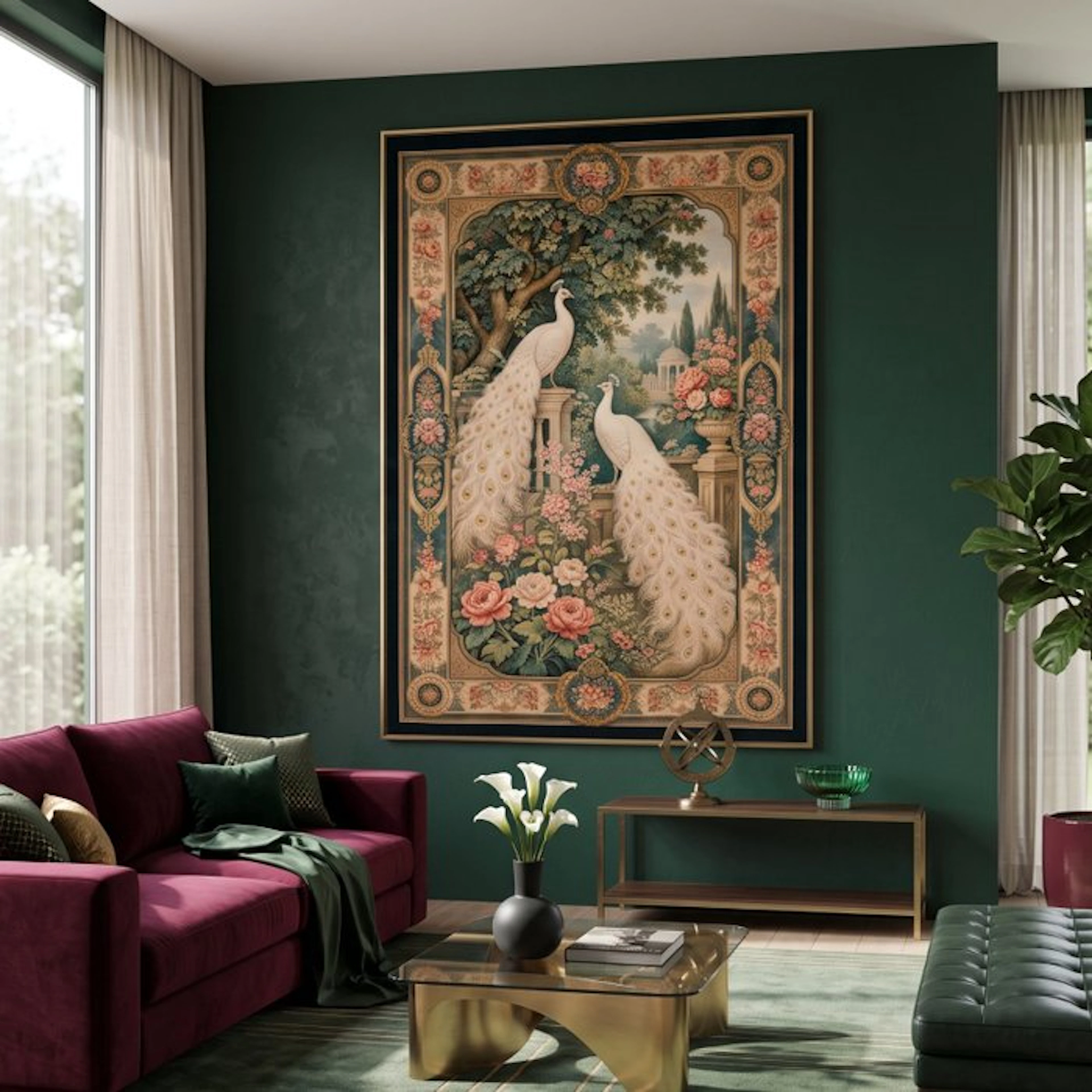 Panel - GA007 - Decorative "Les Paons Blancs" –...