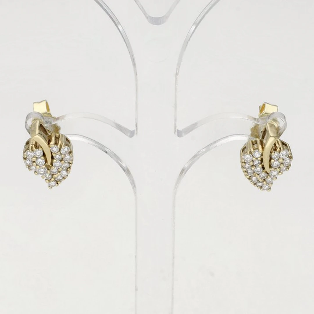 Earrings - 14 kt. Yellow gold Diamond (Natural)