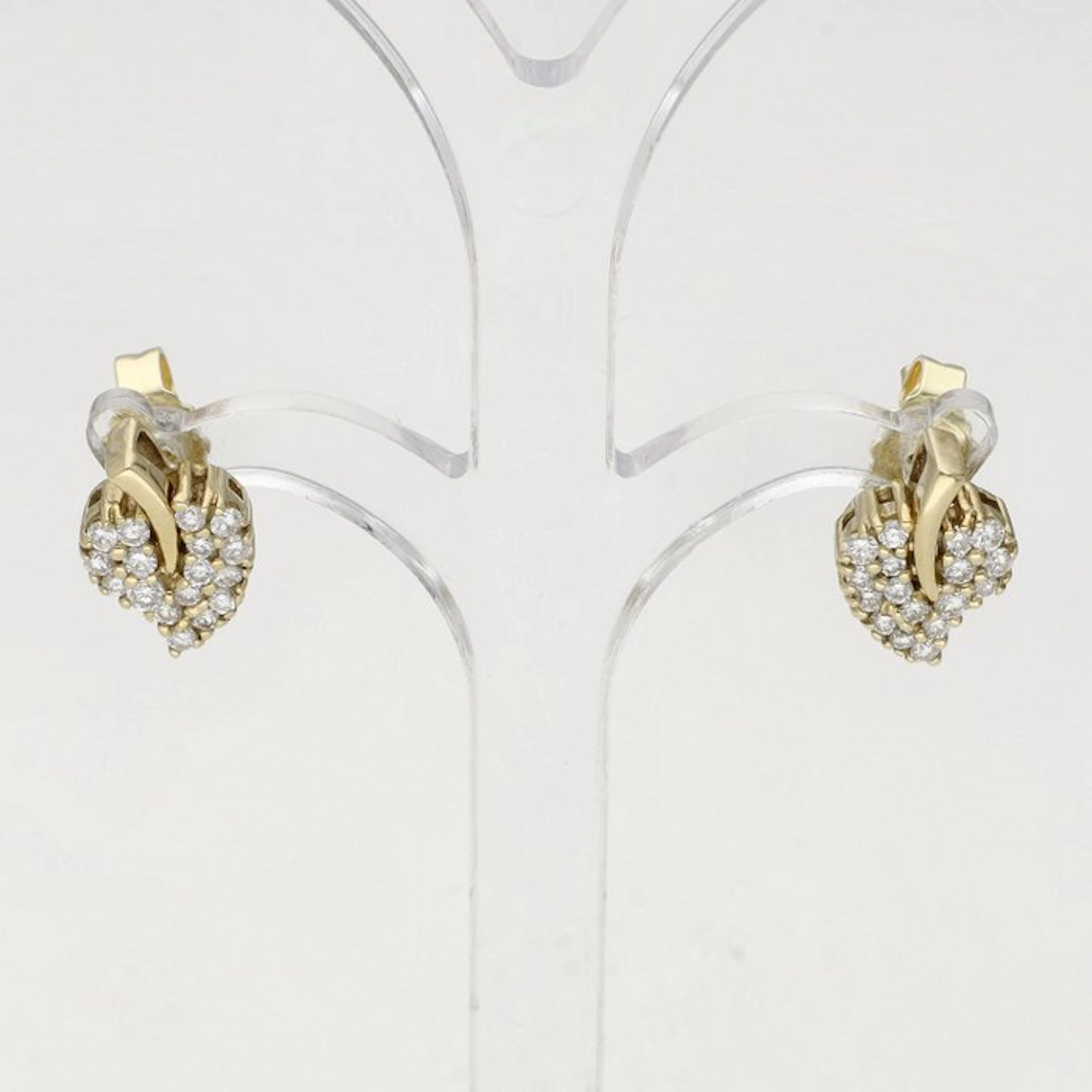 Earrings - 14 kt. Yellow gold Diamond (Natural)