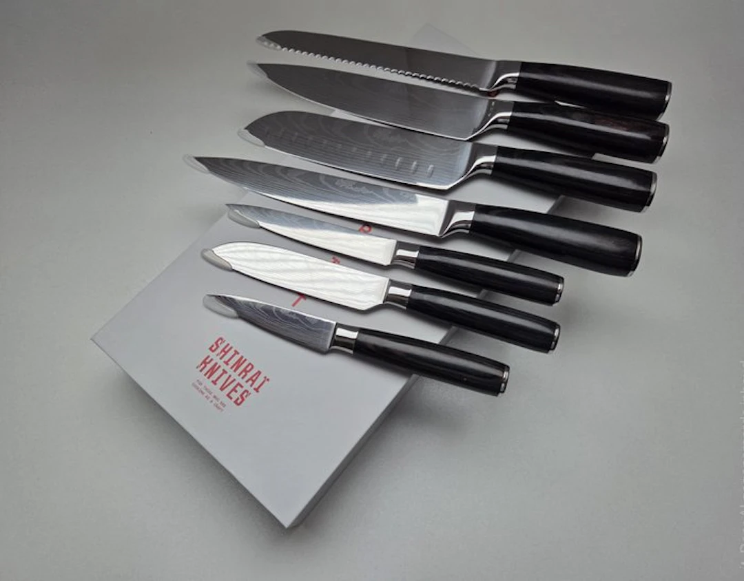 Shinrai - Kitchen knife - 7-piece professional handmade...