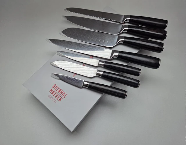 Shinrai - Kitchen knife - 7-piece professional handmade...