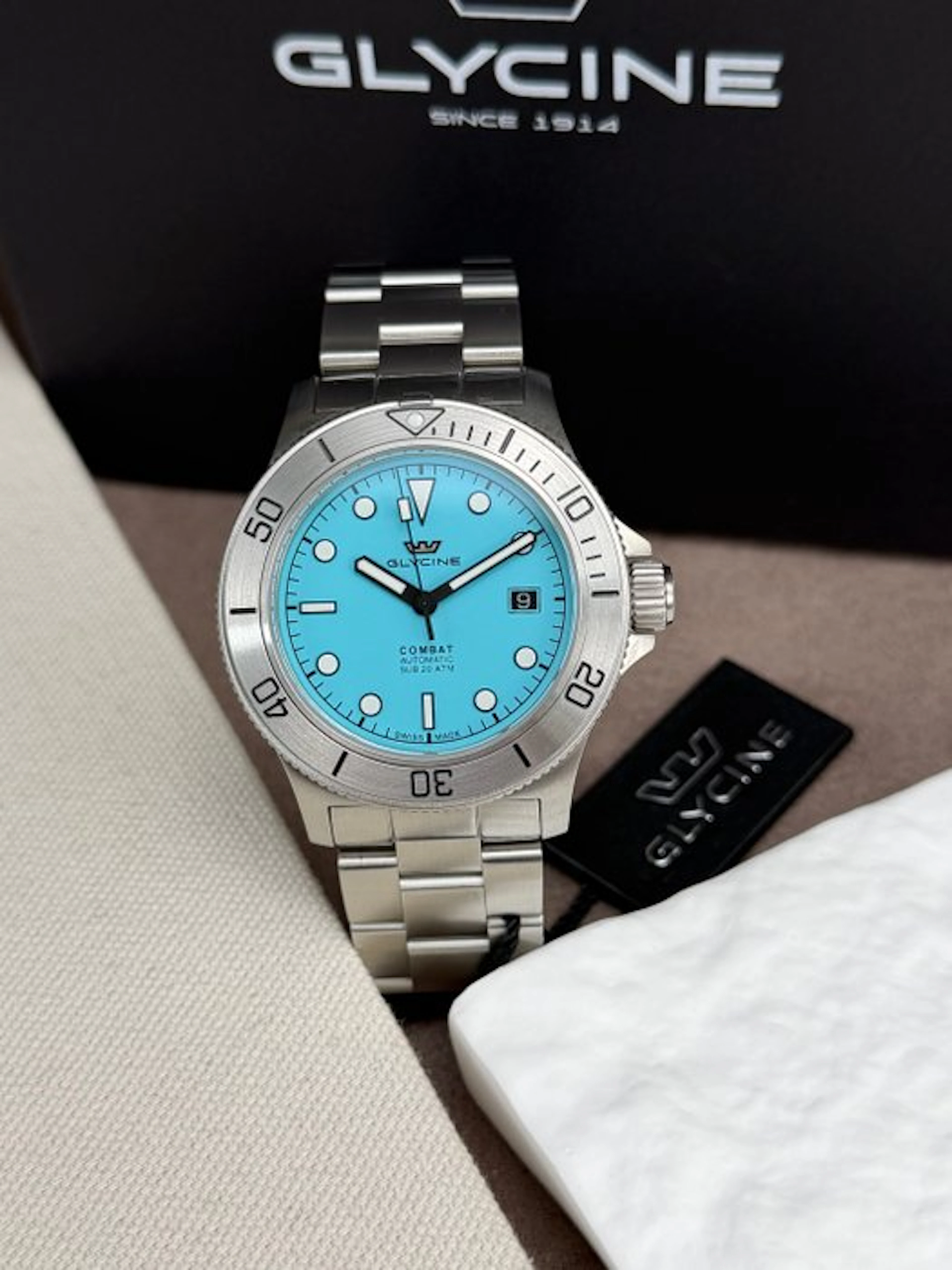 Glycine - Combat Sub Automatic Date Turquoise - GL0535 - Men - 2020-2025