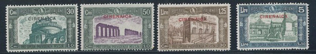 Italian Cyrenaica - Militia III, complete series no. 68/71.