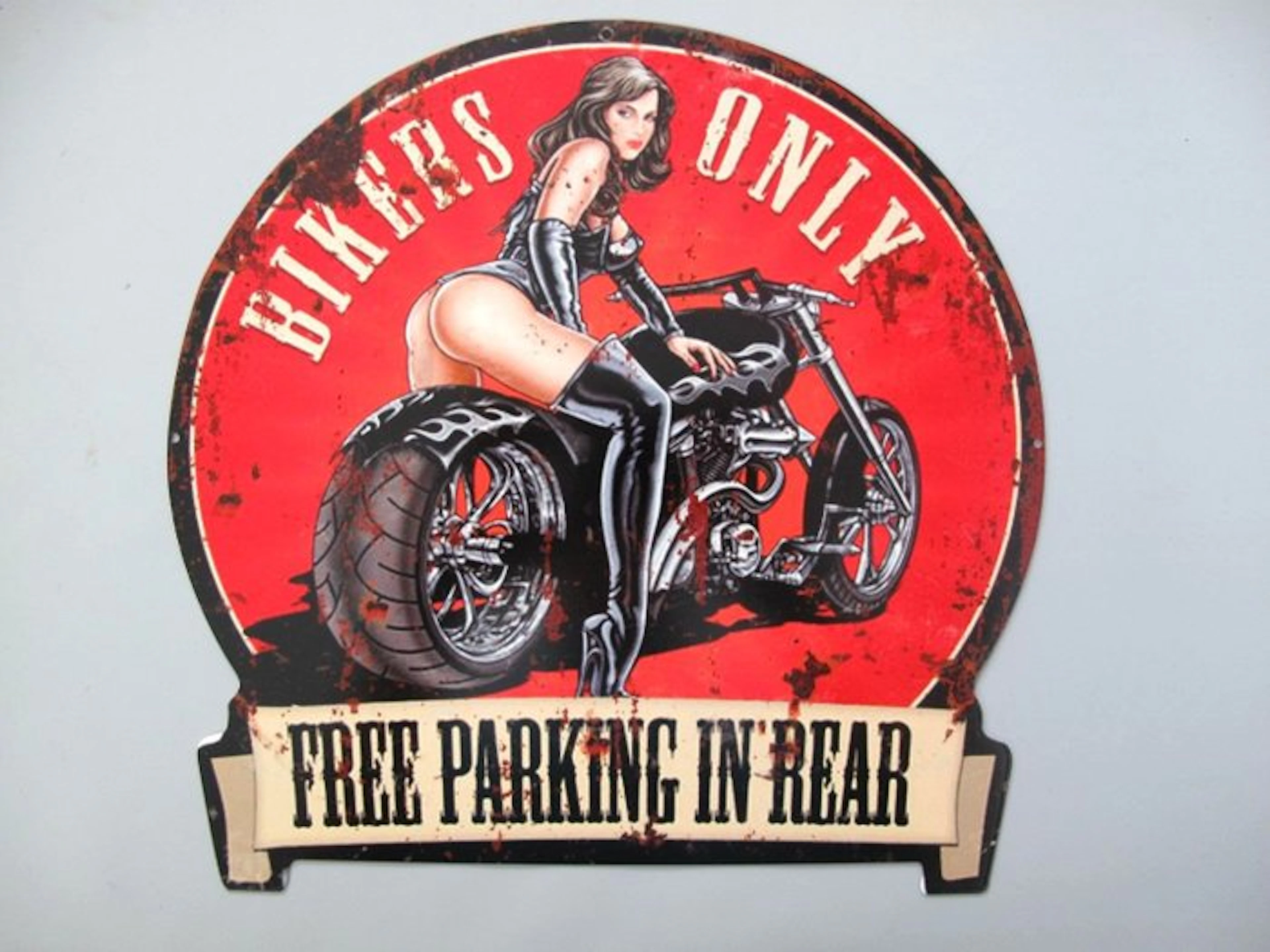 ***SEXY PIN UP on Motorcycle*** - Sign - Metal