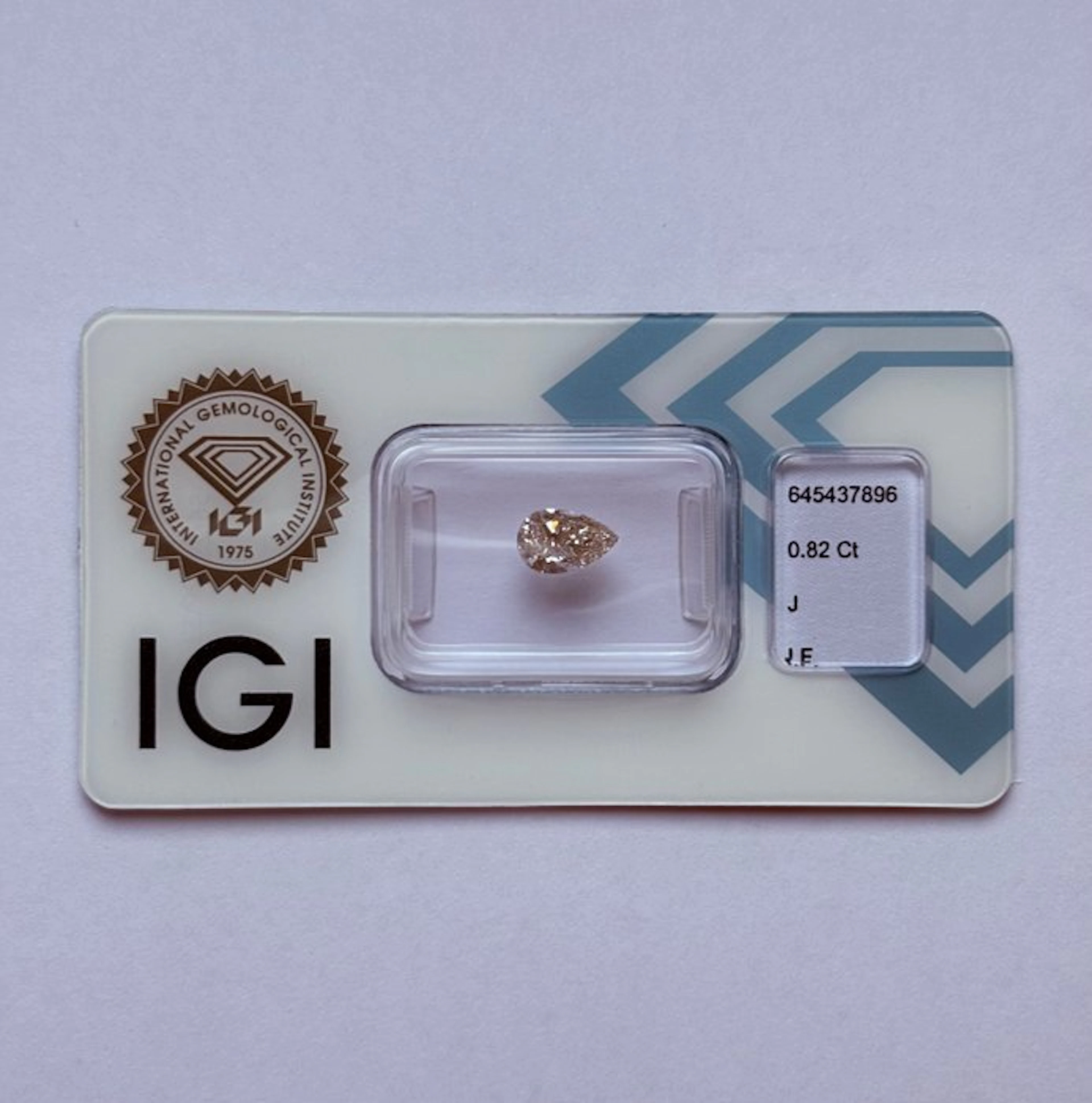 1 pcs Diamond (Natural) - 0.82 ct - Pear - J - IF...