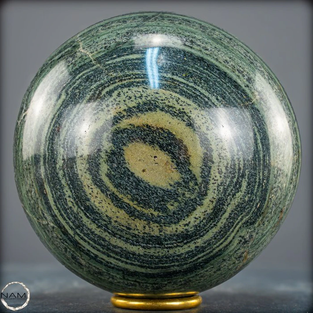 Natural Kambaba Jasper sphere – – gentle grounding in an...
