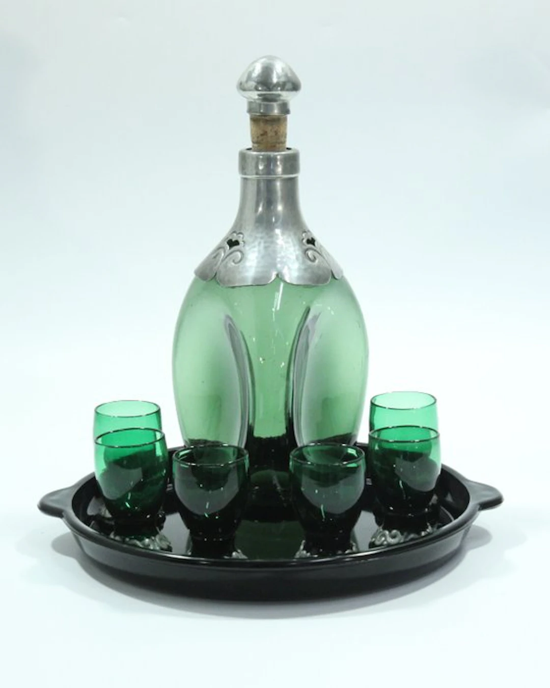 Art Deco (1920-1930) likeurset met tinnen beslag - Georg...