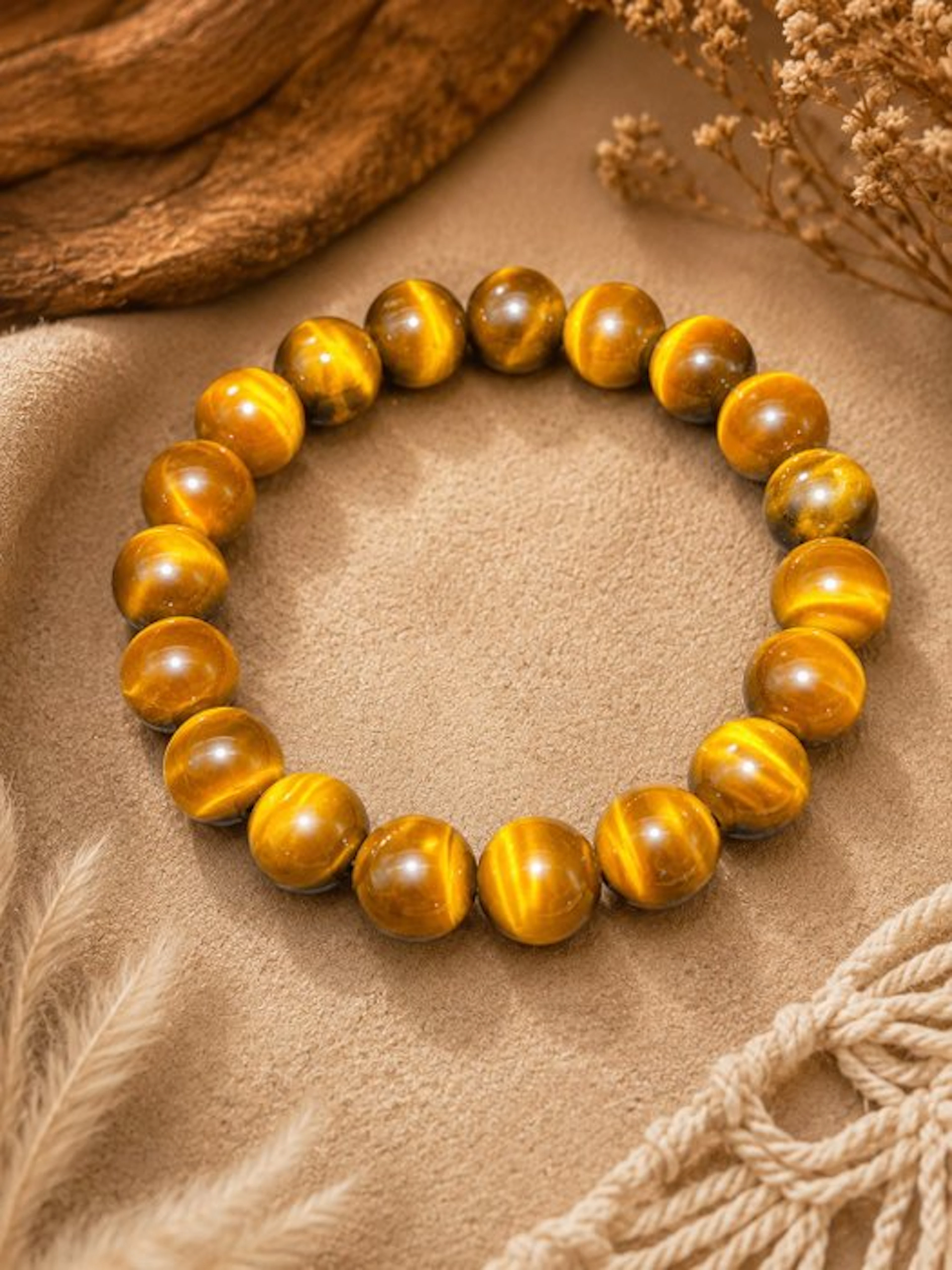 ***NO RESERVE*** Luxury Tiger Eye Bead Bracelet – Strong...