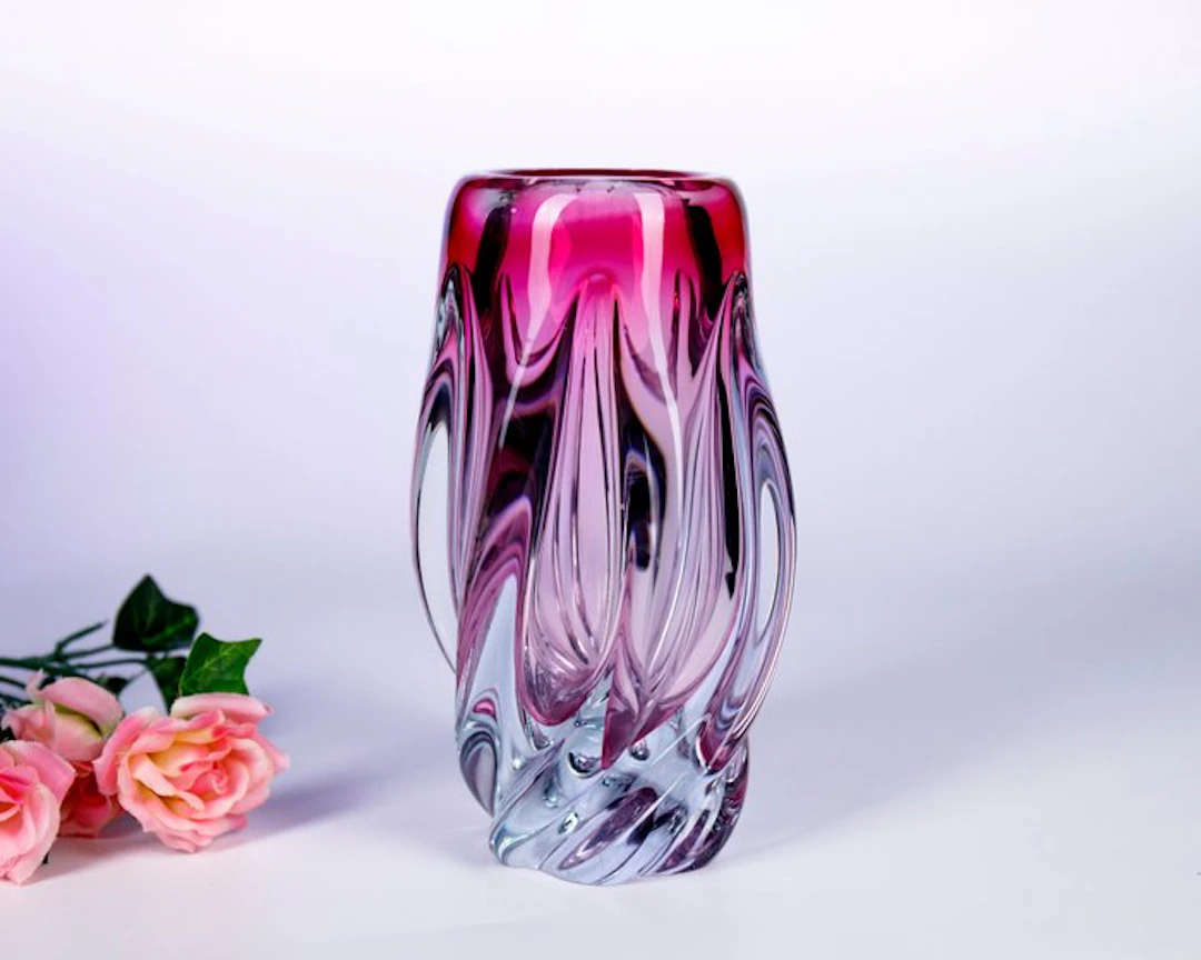 Josef Hospodka - Vintage Glass Vase - Chribska Glassworks