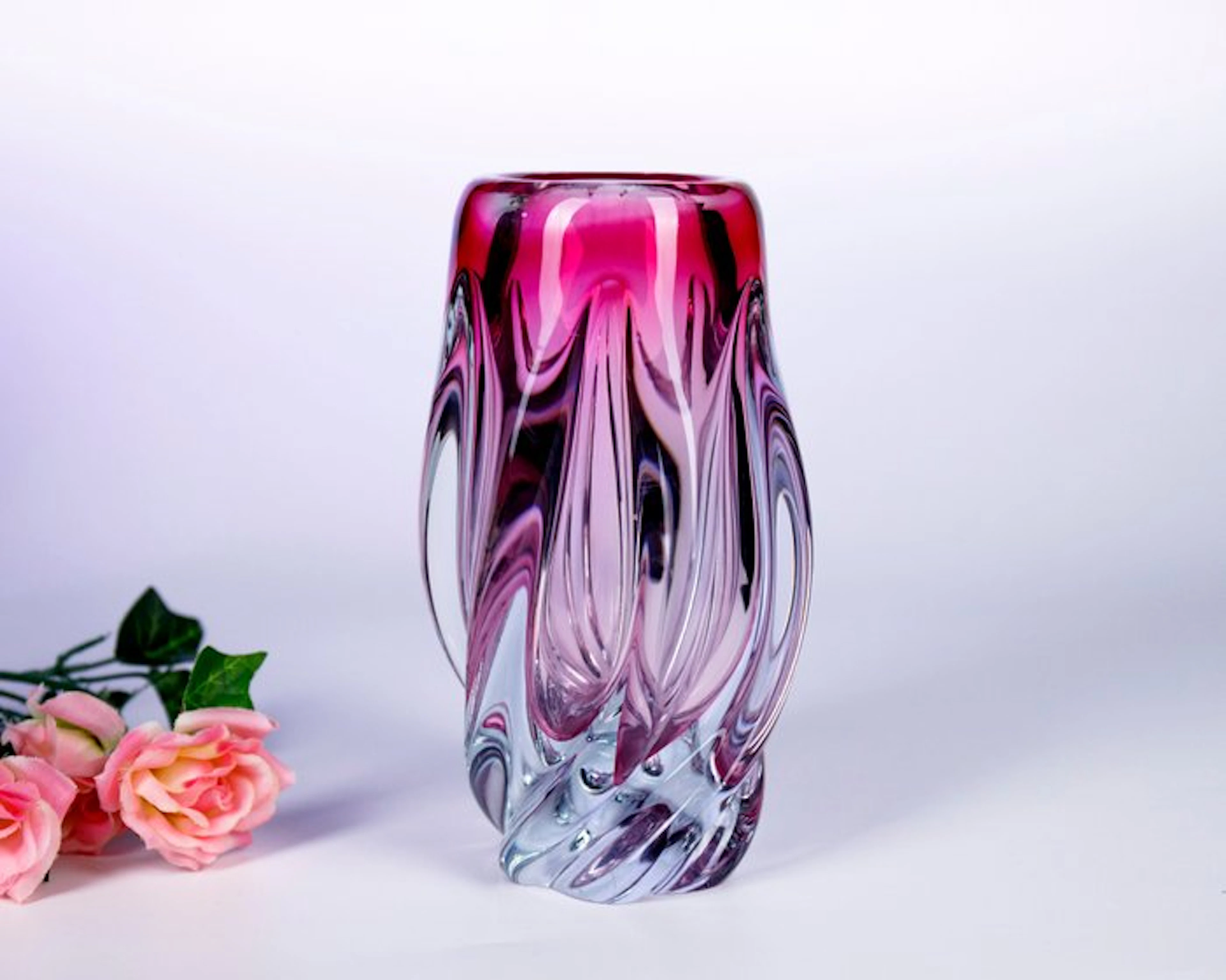 Josef Hospodka - Vintage Glass Vase - Chribska Glassworks