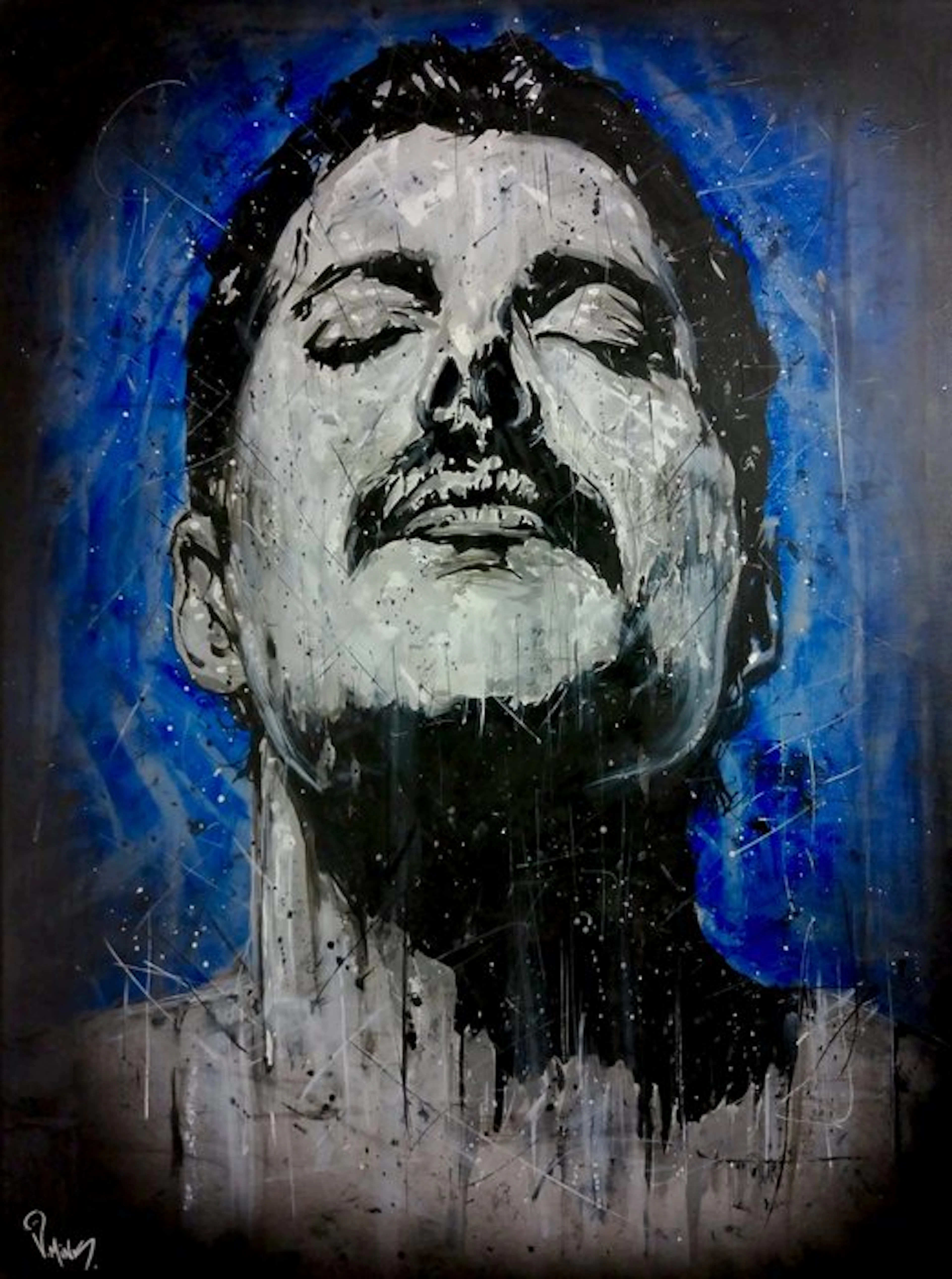 Queen - Freddie Mercury - Handpainted and signed - by artist Vincent Mink
