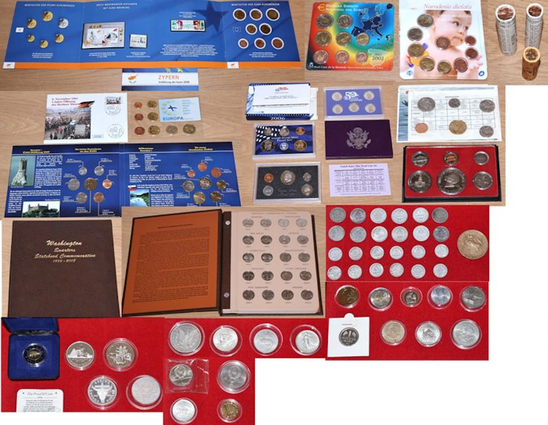 World. Nice collection of coins and coins sets incl. silver (No reserve price)