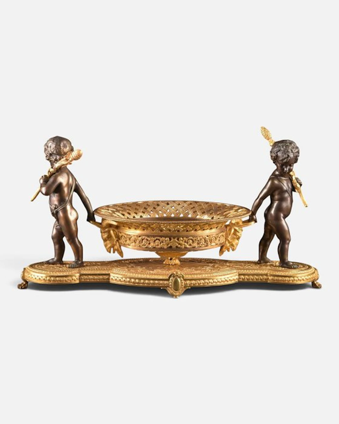 Centrepiece - Charles X gilded and patinated bronze...