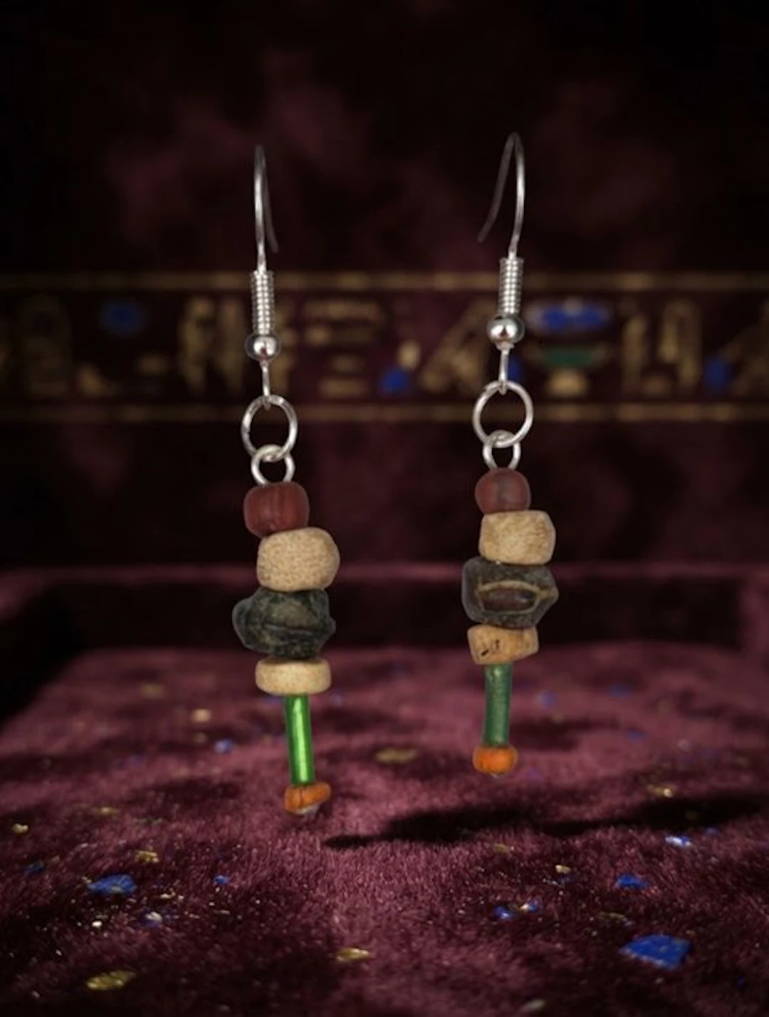 Ancient Egypt, Late Period glass Earrings (No reserve price)