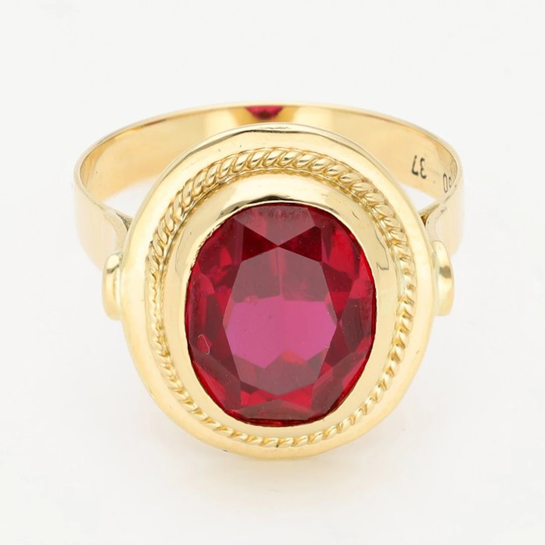 Ring - 14 kt. Yellow gold - Ruby