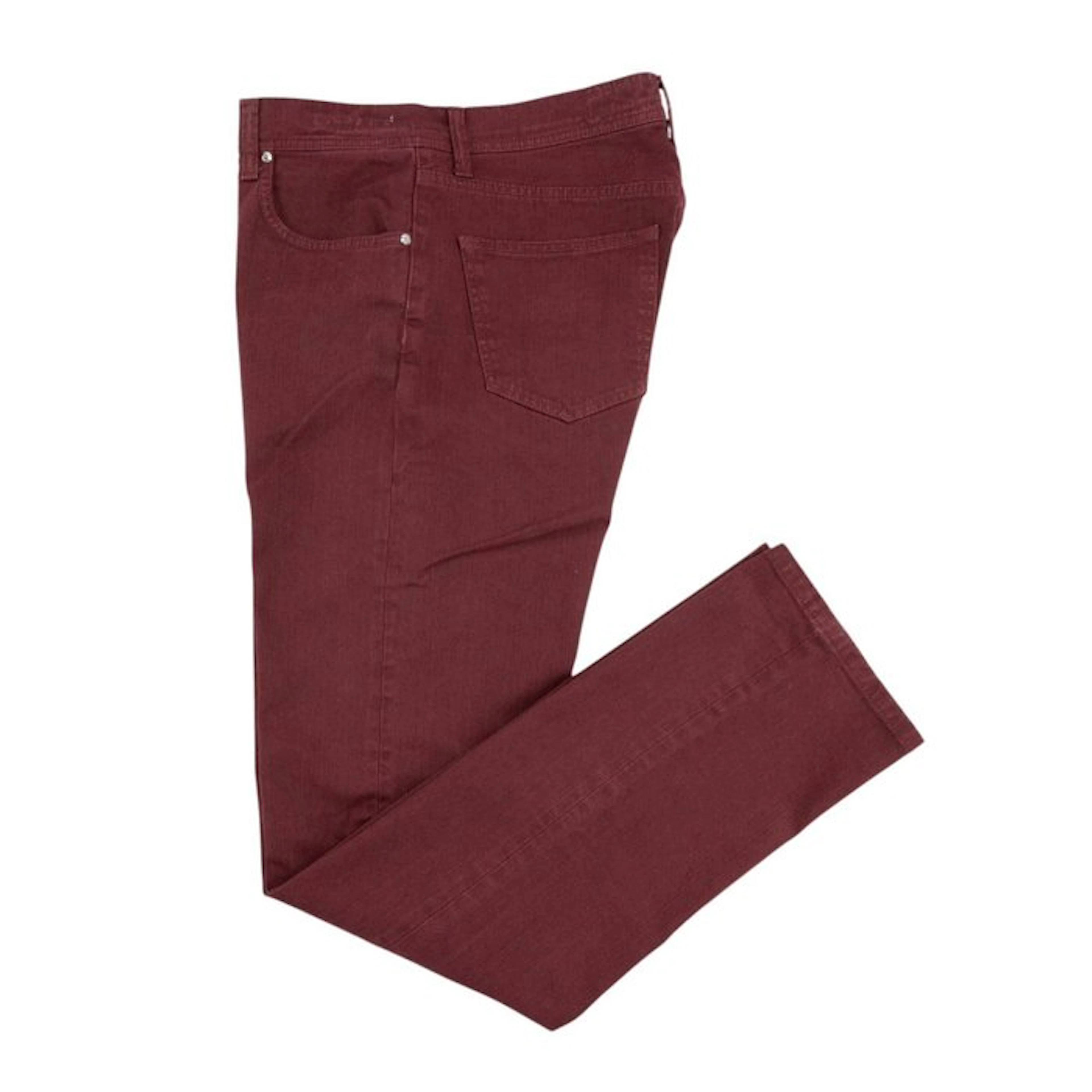 LUIGI BORRELLI NAPOLI - 50 IT - Burgundy Denim Jeans Pant...