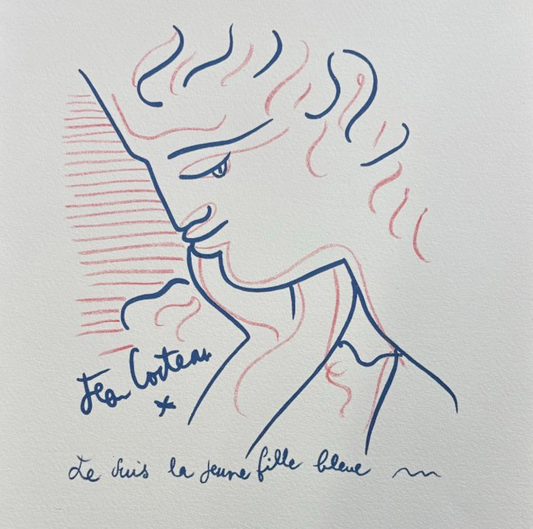 Jean Cocteau (1889-1963) - Je suis la jeune fille bleue, 1959