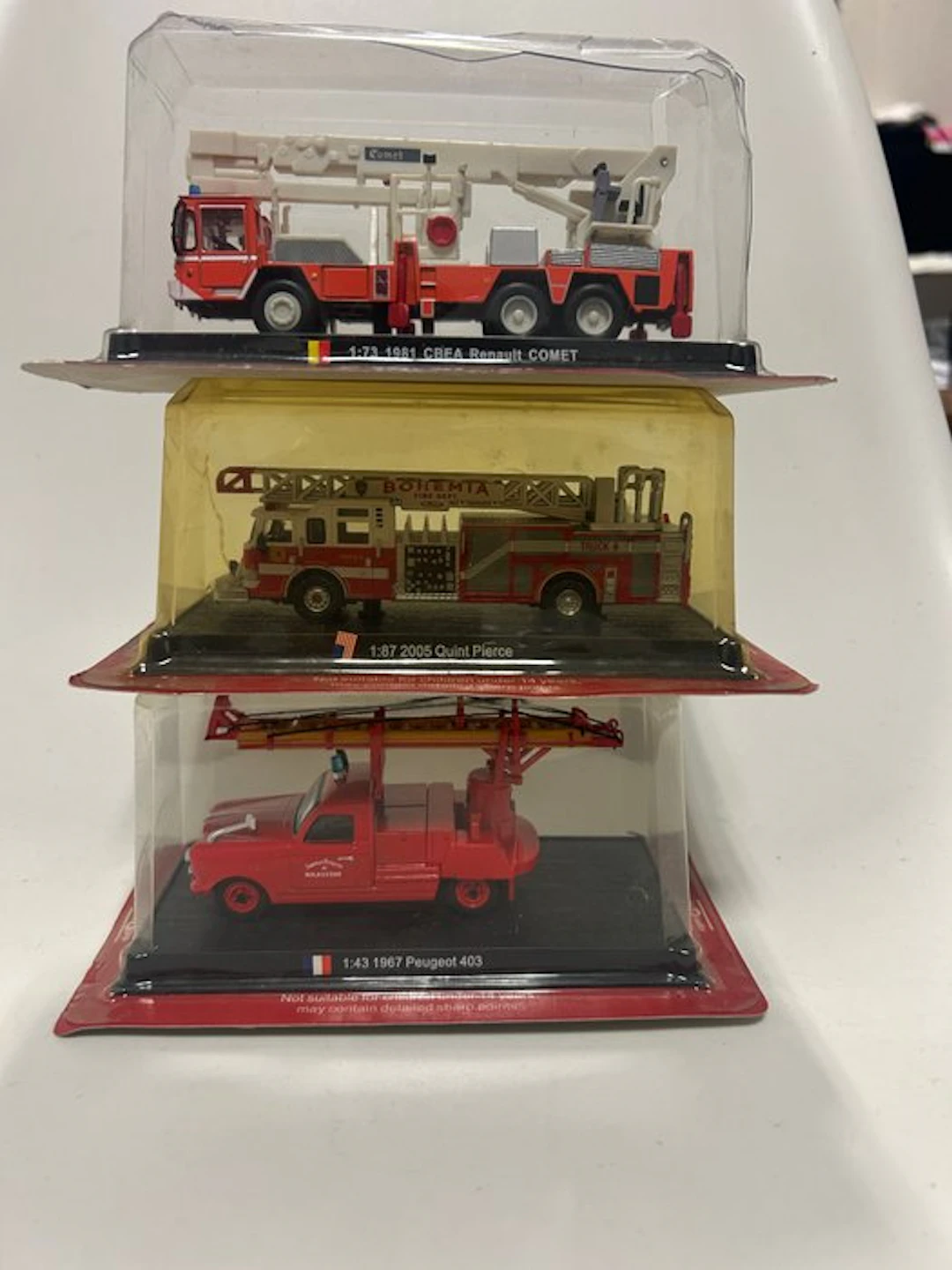 1:43 - Model truck (3) - Peugeot 403; Quint Pierce; Renault COMET