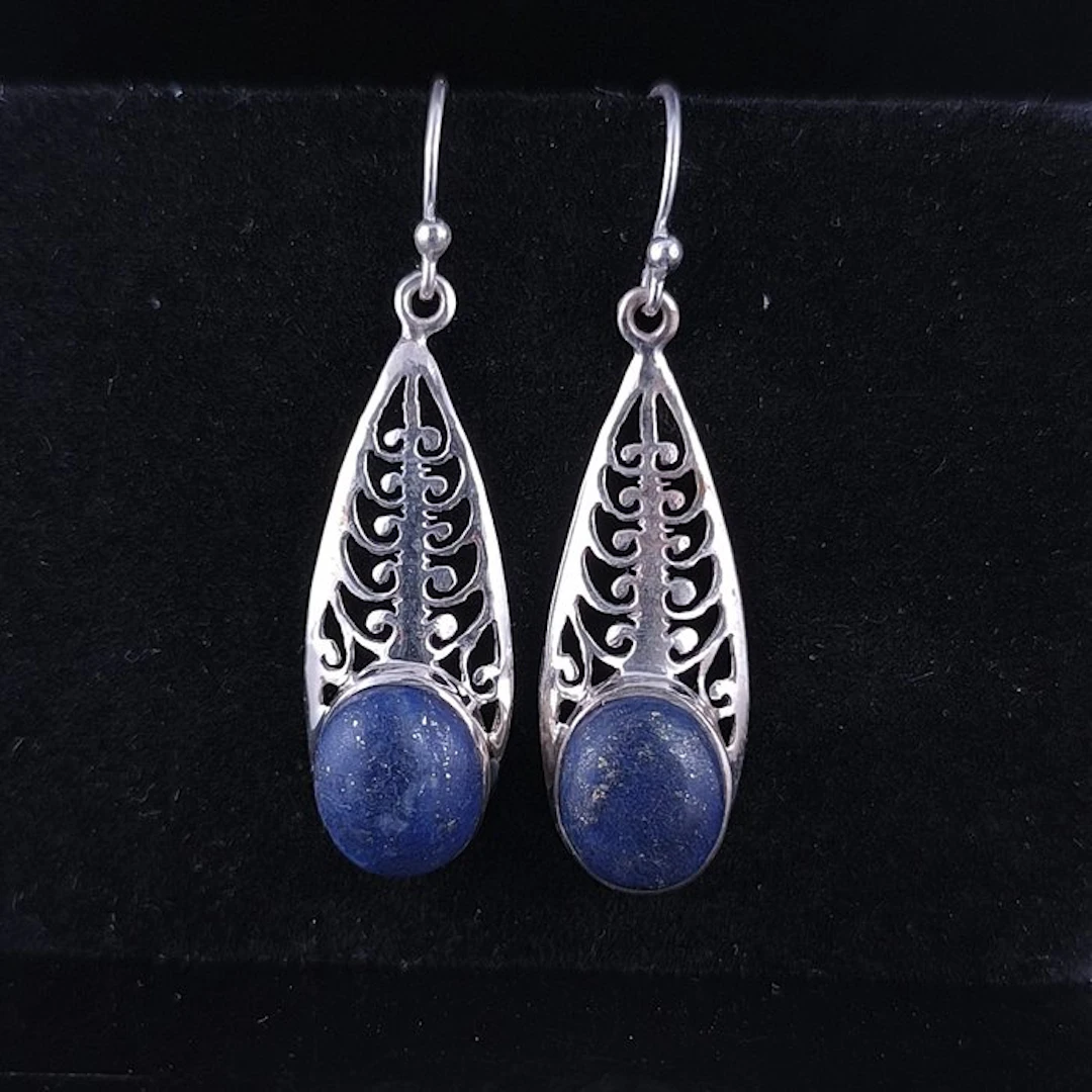 Lapis lazuli - Silver - Earrings - Sterling silver