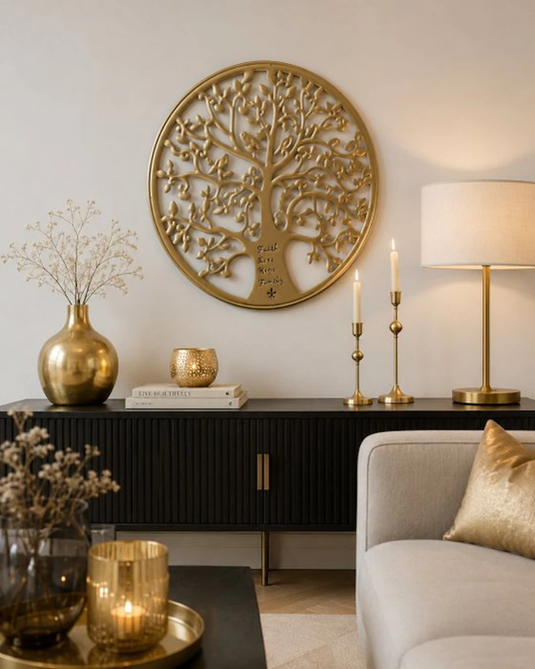 Decorative ornament - Europe - Tree of Life gold alloy.