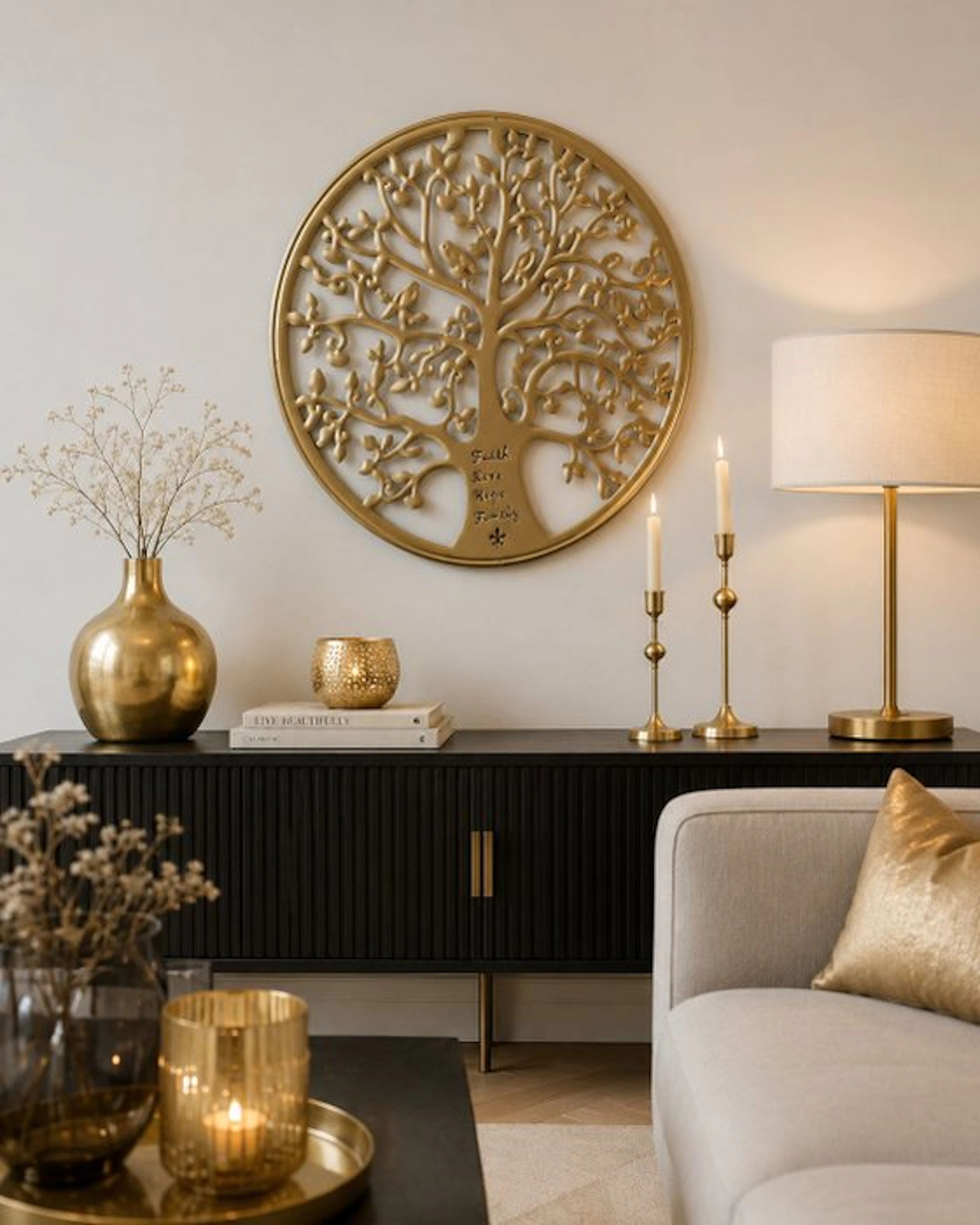 Decorative ornament - Europe - Tree of Life gold alloy.