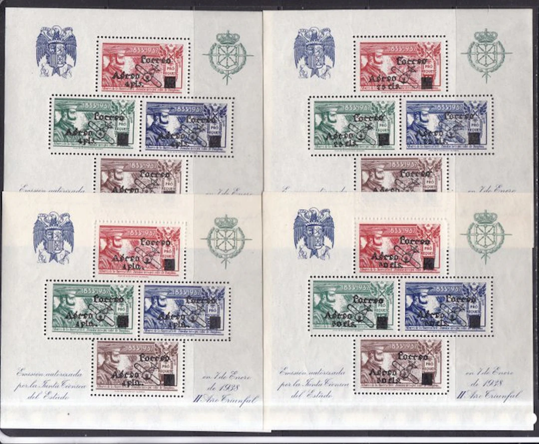 Spain 1936 - HB 52/57 - Zumalacarregui - Notched - Black...